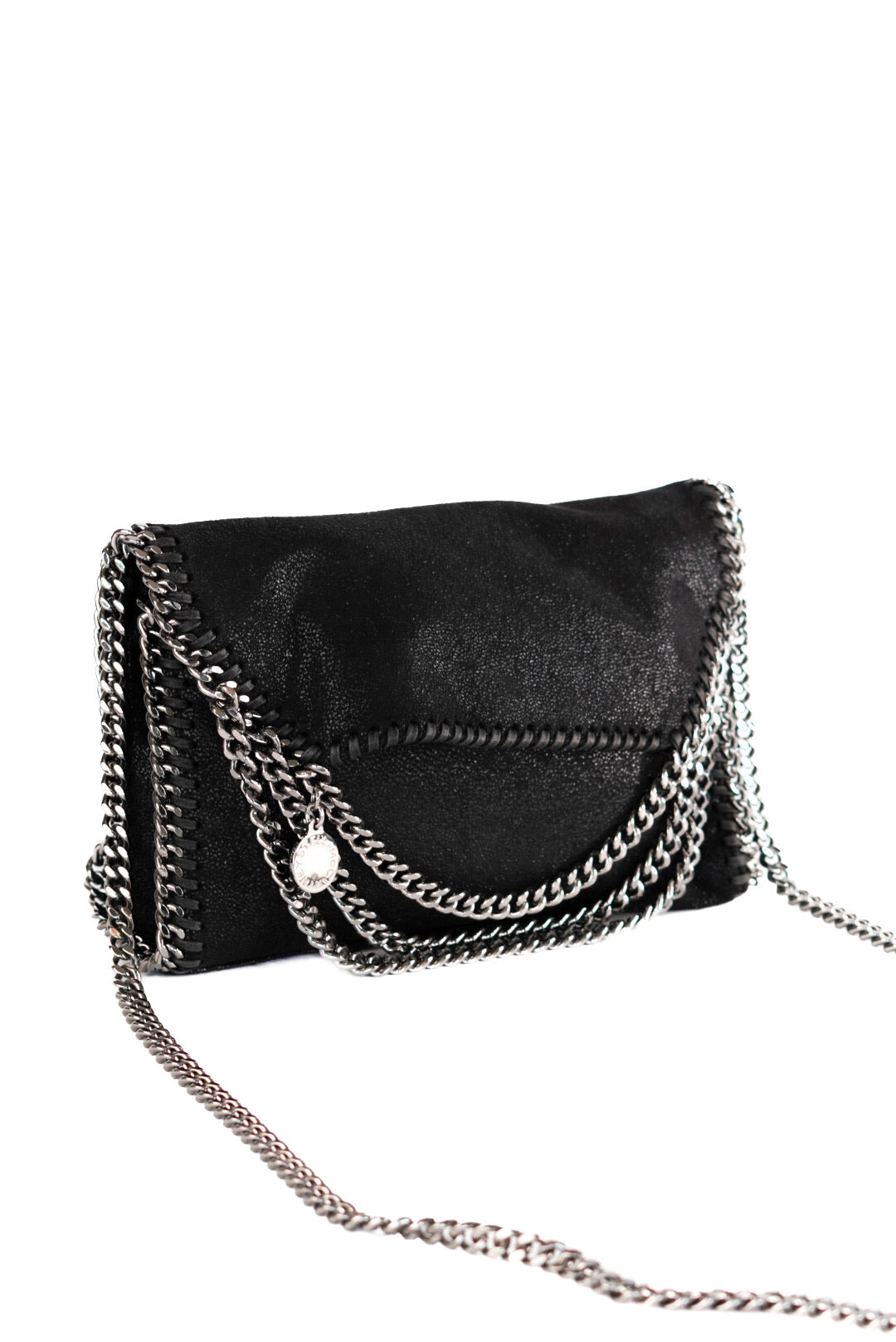 Stella Maccartney Shaggy Deer Falabella Crossbody Bag Black