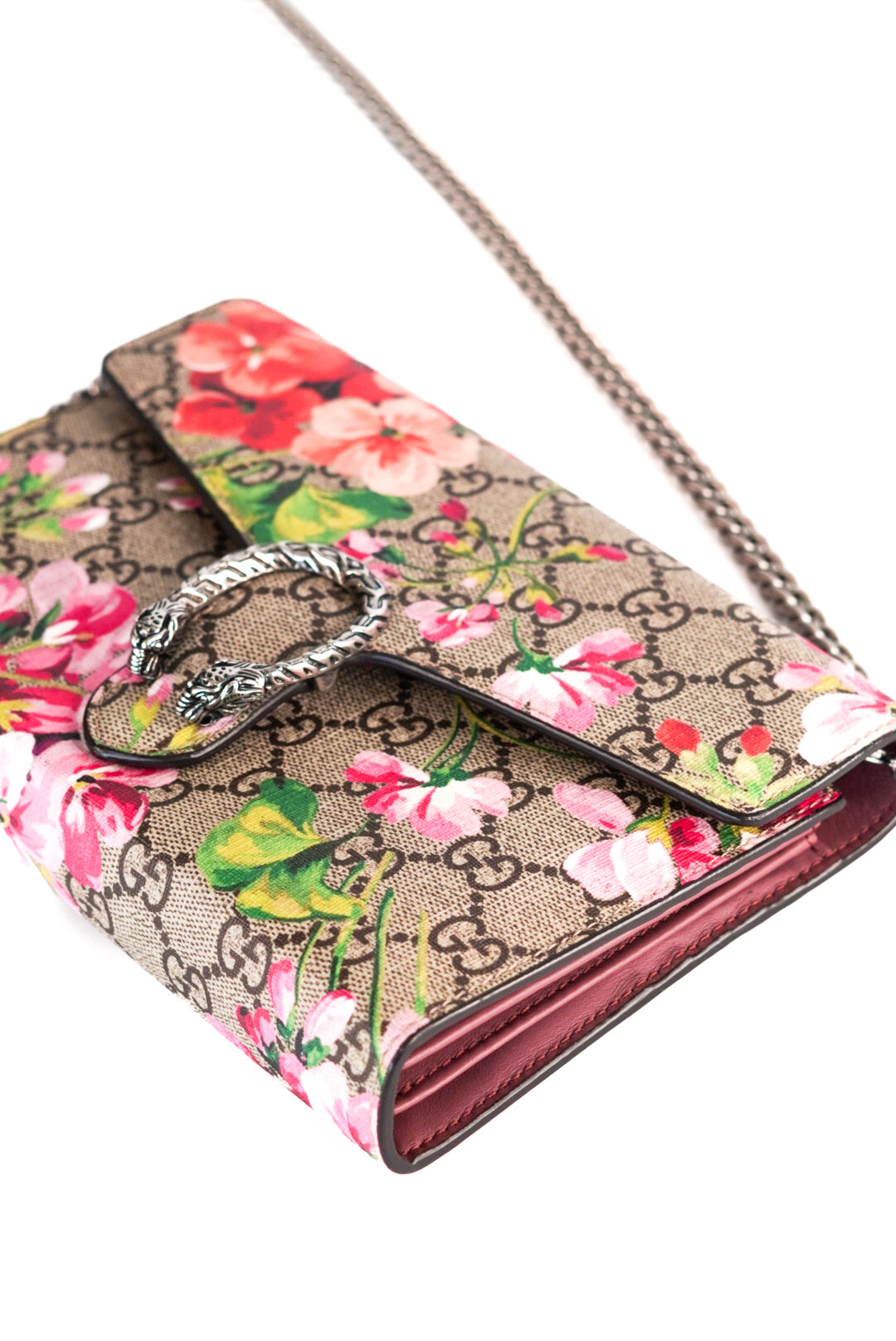 Gucci Multicolor GG Supreme Canvas and Leather Blooms Dionysus Wallet On Chain
Limited Edition