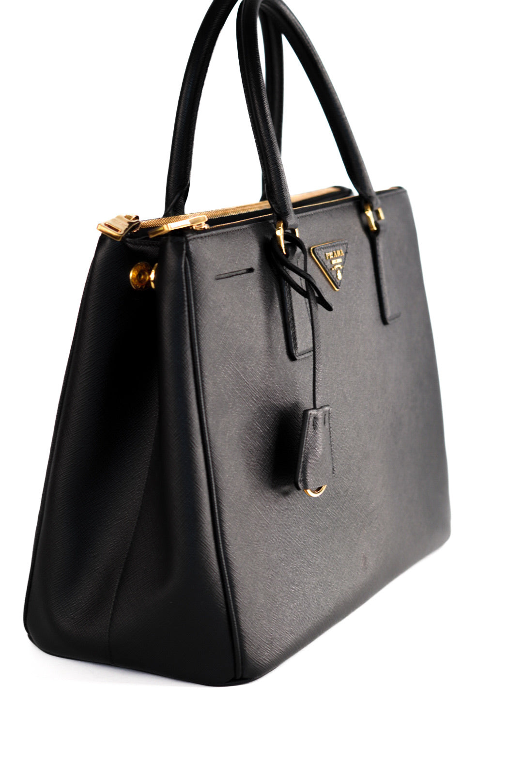 Prada Saffiano Medium Galleria Double Zip Tote Black