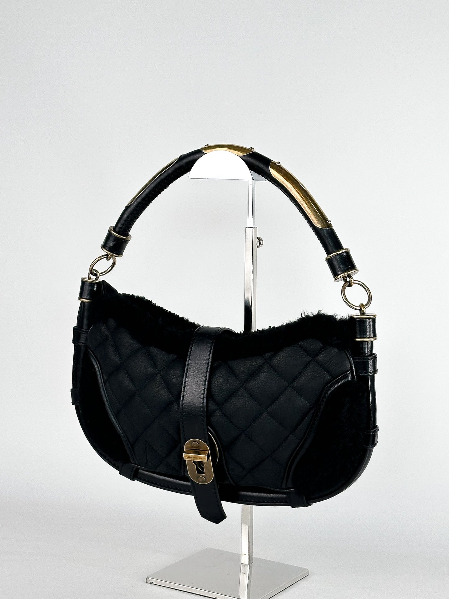 Burberry Black Shearling Bag