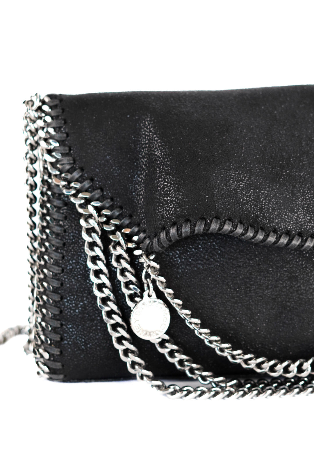 Stella Maccartney Shaggy Deer Falabella Crossbody Bag Black