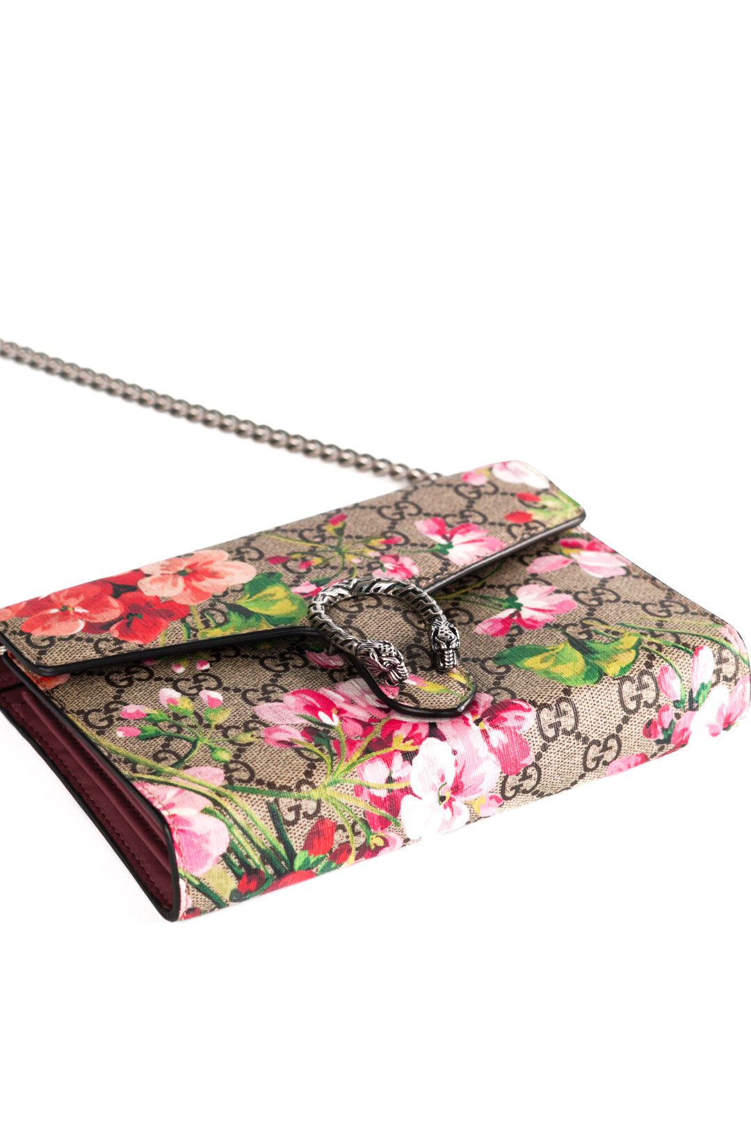 Gucci Multicolor GG Supreme Canvas and Leather Blooms Dionysus Wallet On Chain
Limited Edition