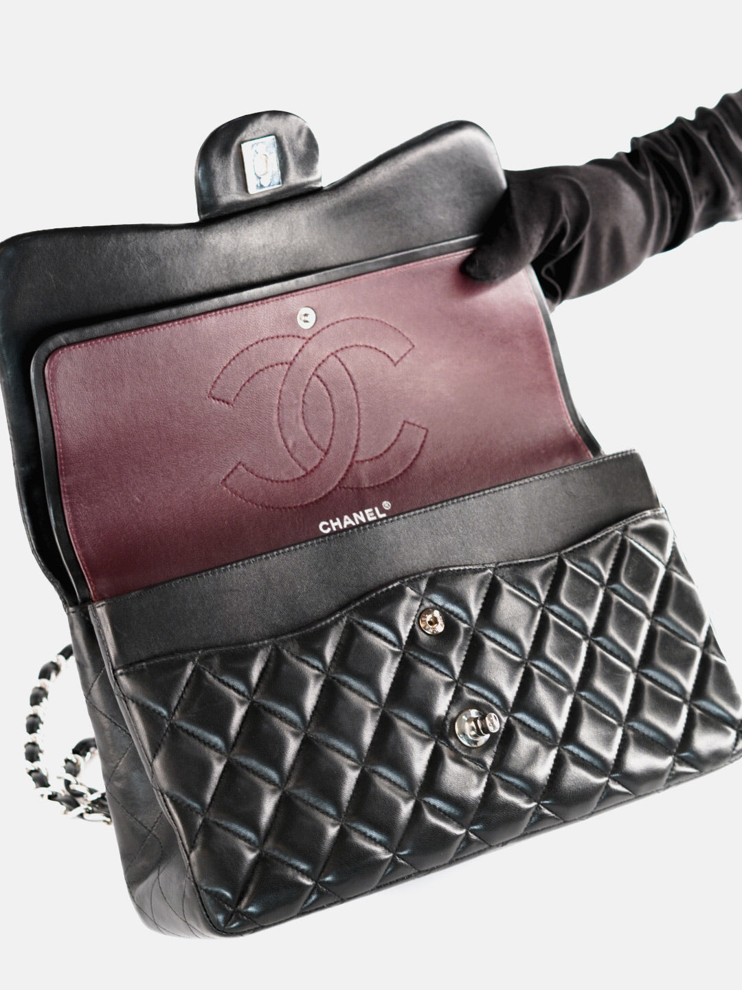 Chanel Medium Double Flap Bag Lambskin Noir