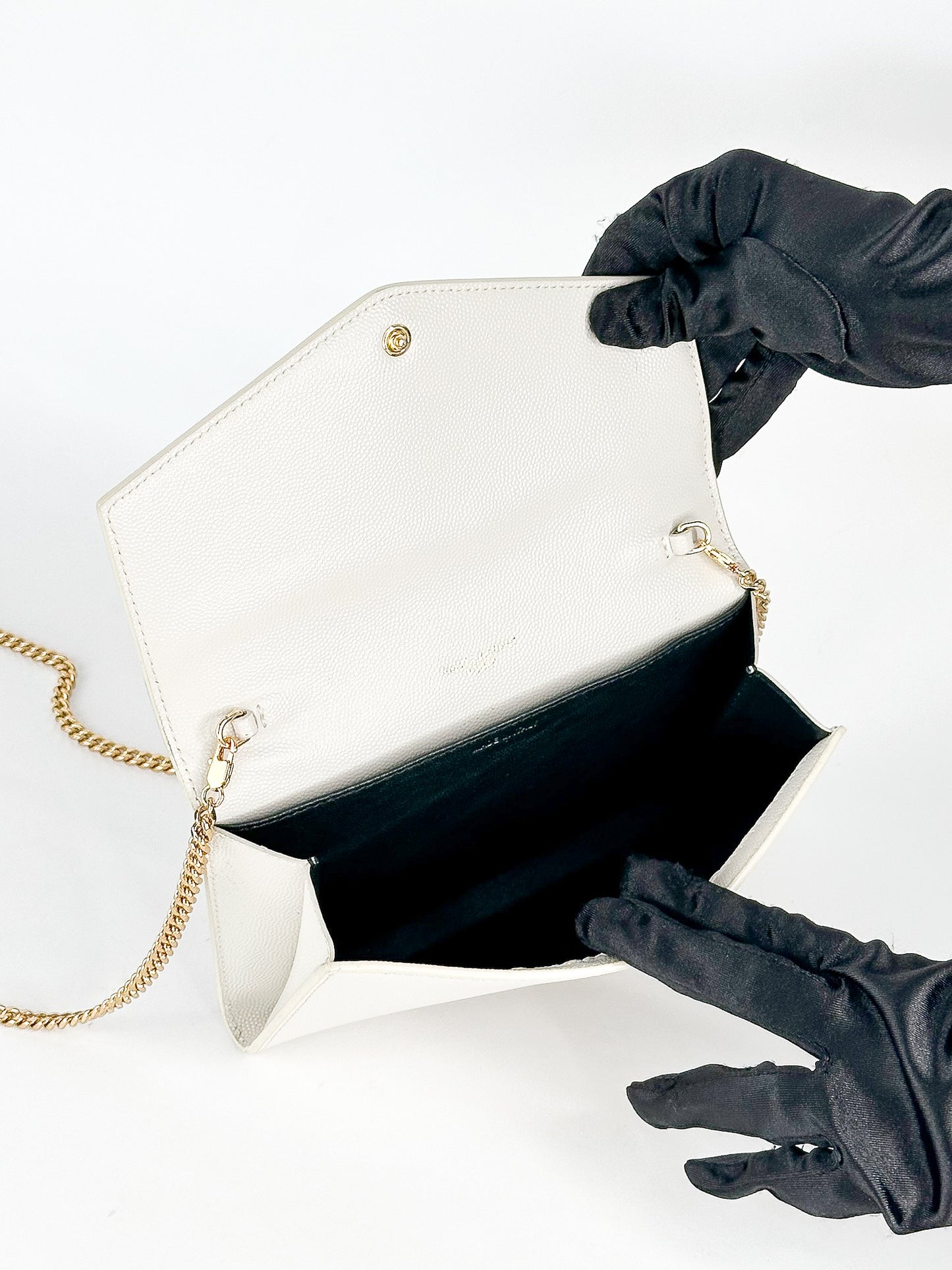 Saint Laurent Uptown Leather Wallet on Chain