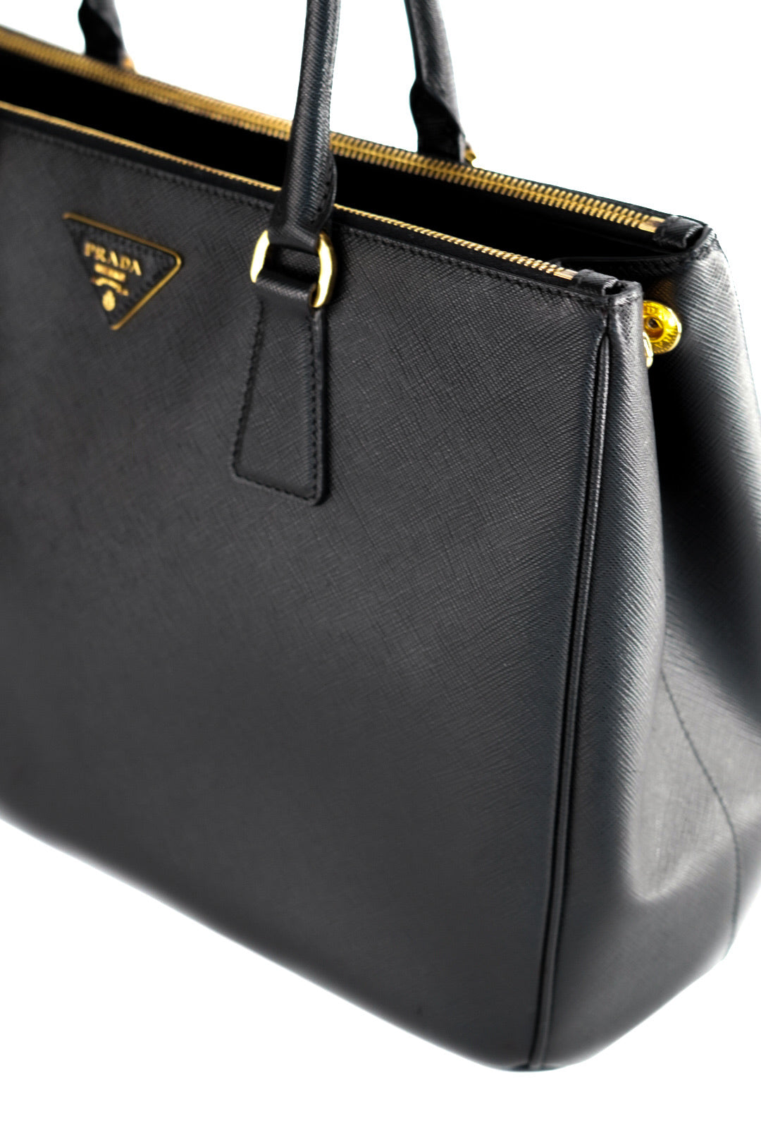 Prada Saffiano Medium Galleria Double Zip Tote Black