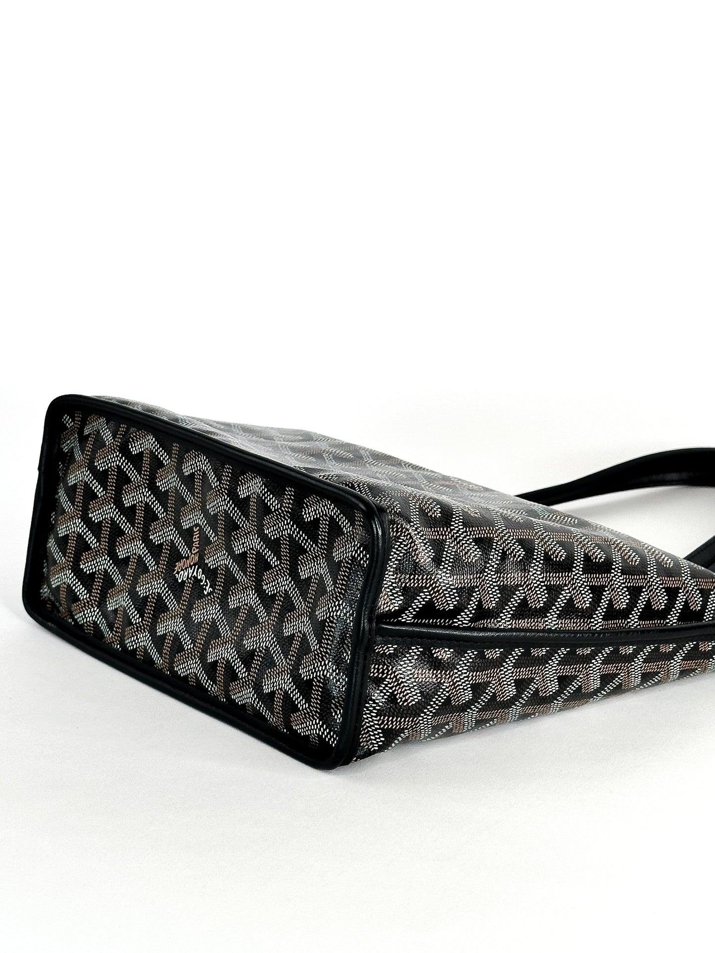 Goyard Black Goyardine Canvas Reversible Mini Anjou Tote