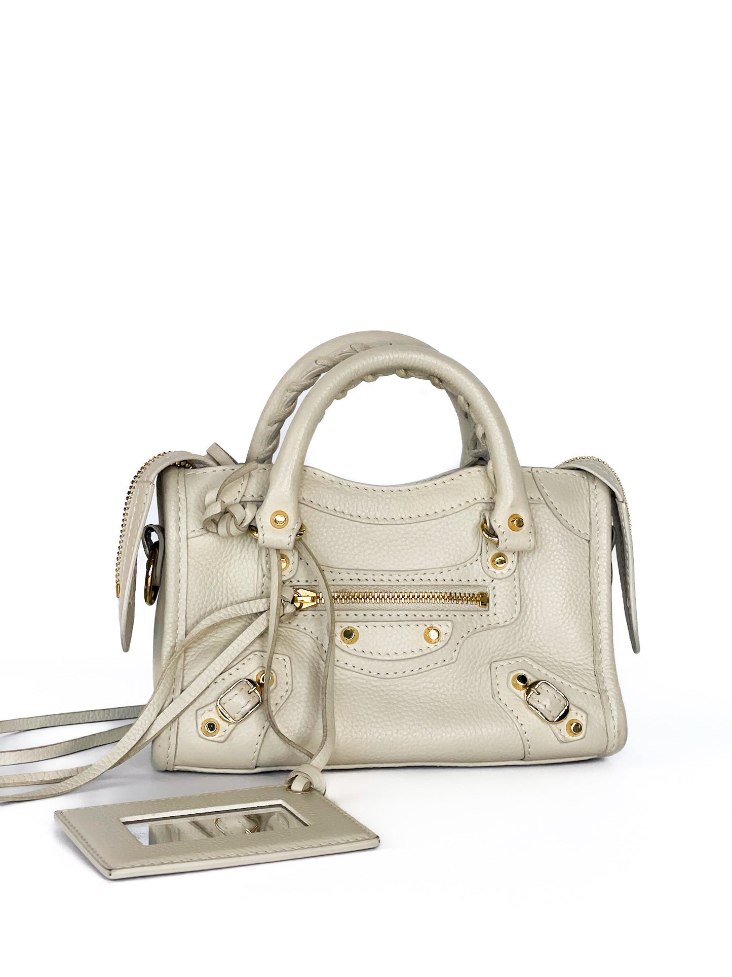Balenciaga City Nano Blanc Creme Gold Hardware