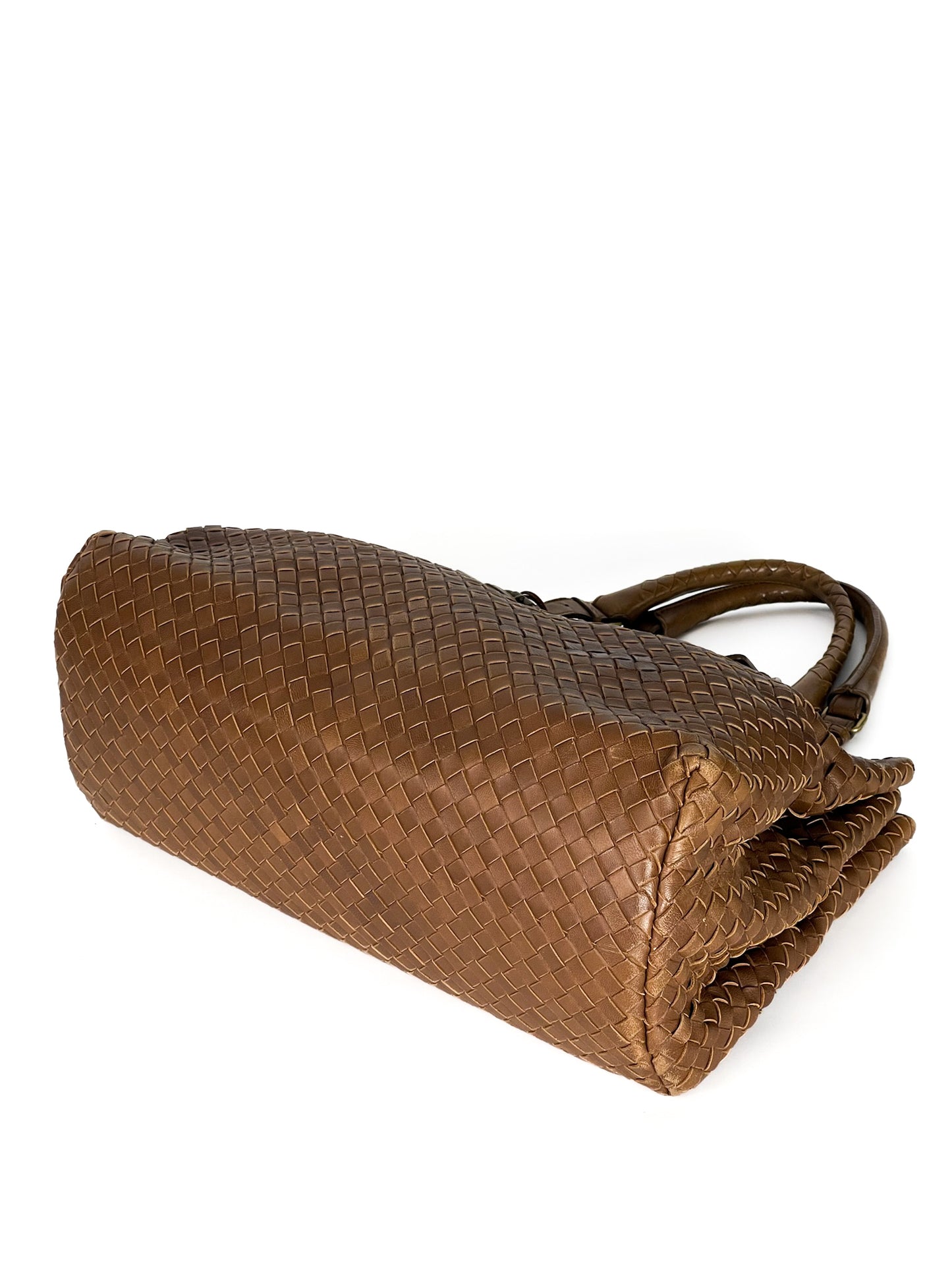 Bottega Veneta Tan Intrecciato Leather Roma Tote