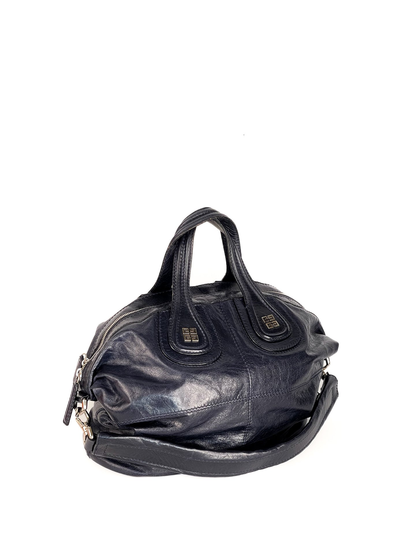 Givenchy Pebbled Lambskin Zip Animation Medium Nightingale Navy