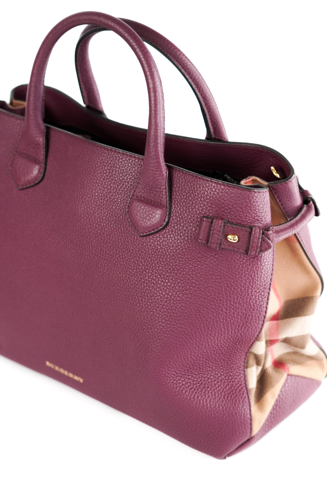 Burberry Medium Leather and House Check Banner Satchel