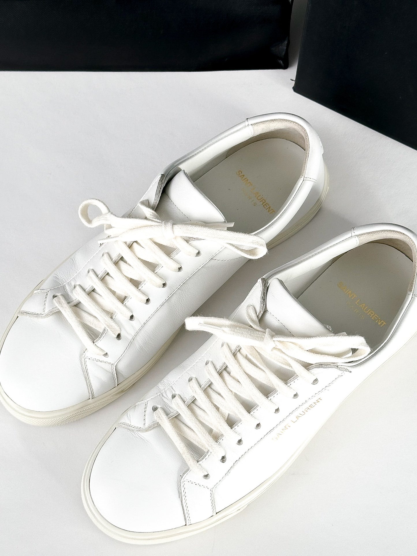Saint Laurent Andy Low Top Leather Sneakers Size 38