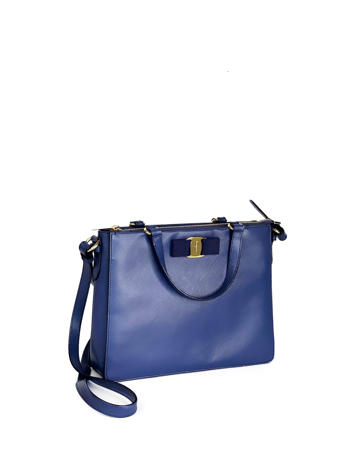 Salvatore Ferragamo Printed Calfskin Tracy Vara Tote New Iris