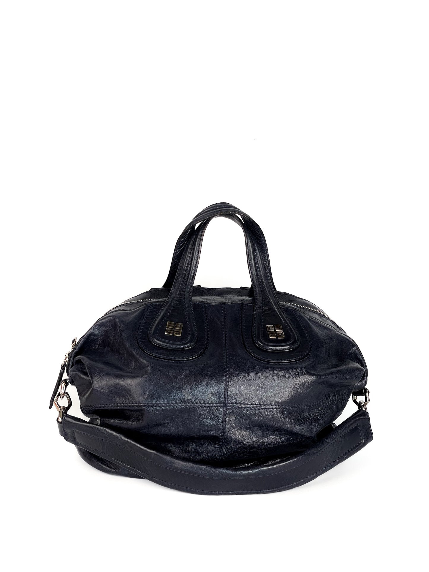 Givenchy Pebbled Lambskin Zip Animation Medium Nightingale Navy