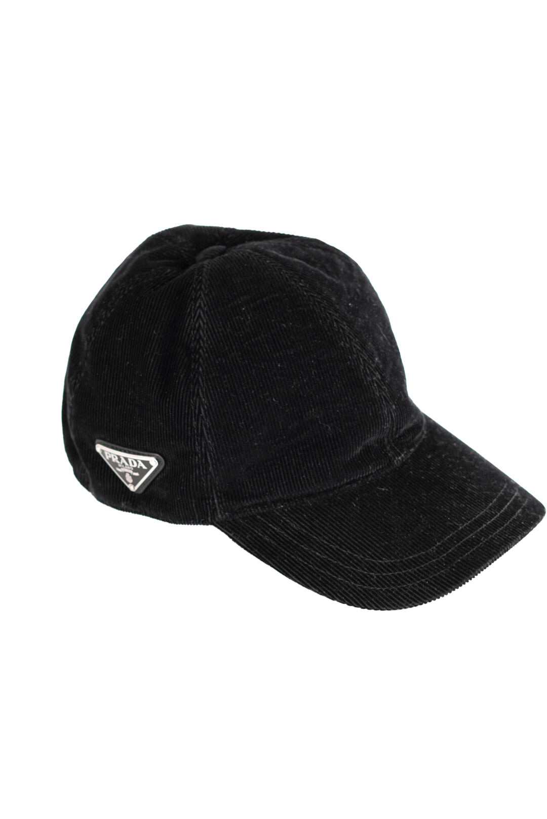 Prada Triangle-Logo Corduroy Cap