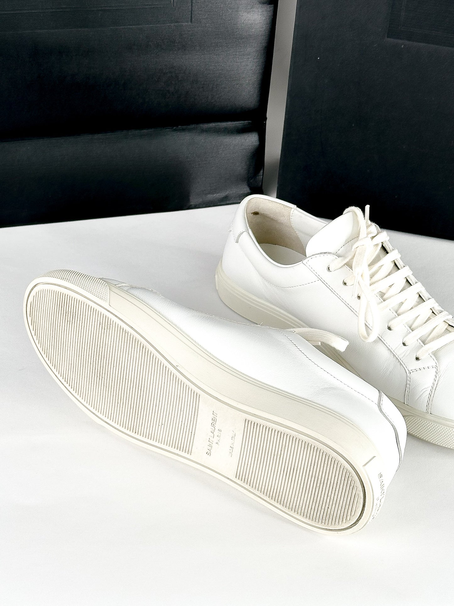 Saint Laurent Andy Low Top Leather Sneakers Size 38