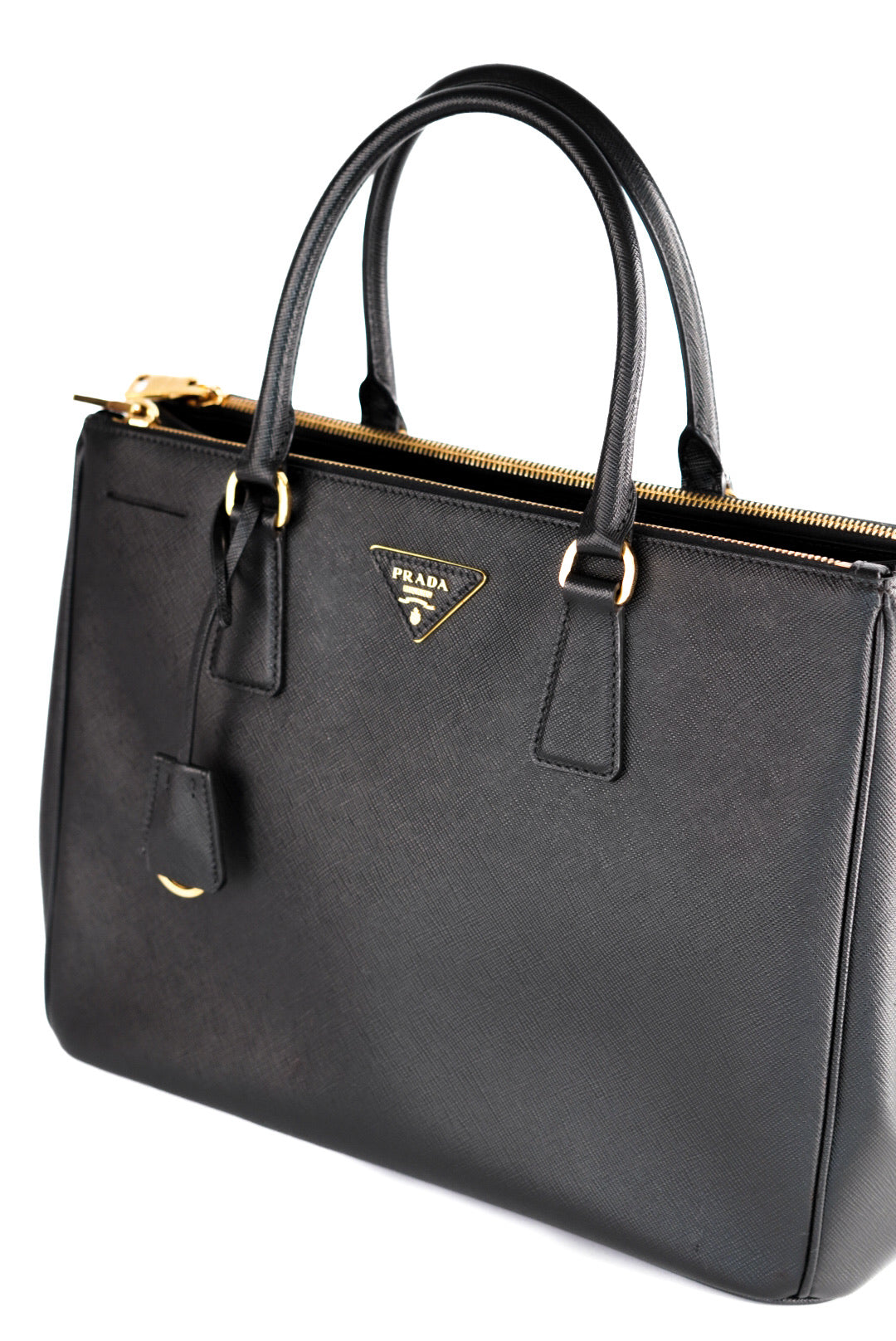 Prada Saffiano Medium Galleria Double Zip Tote Black