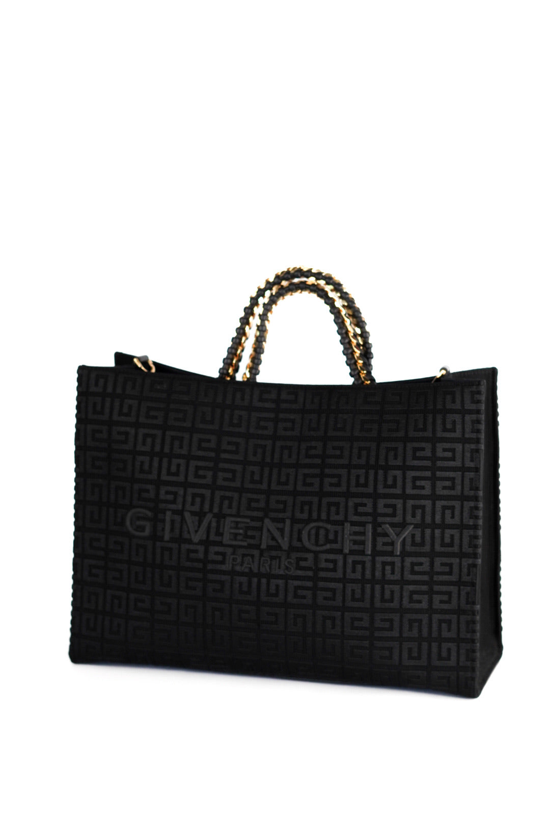 Givenchy Medium G-Tote Shopping Bag in 4G Embroidery with Chain