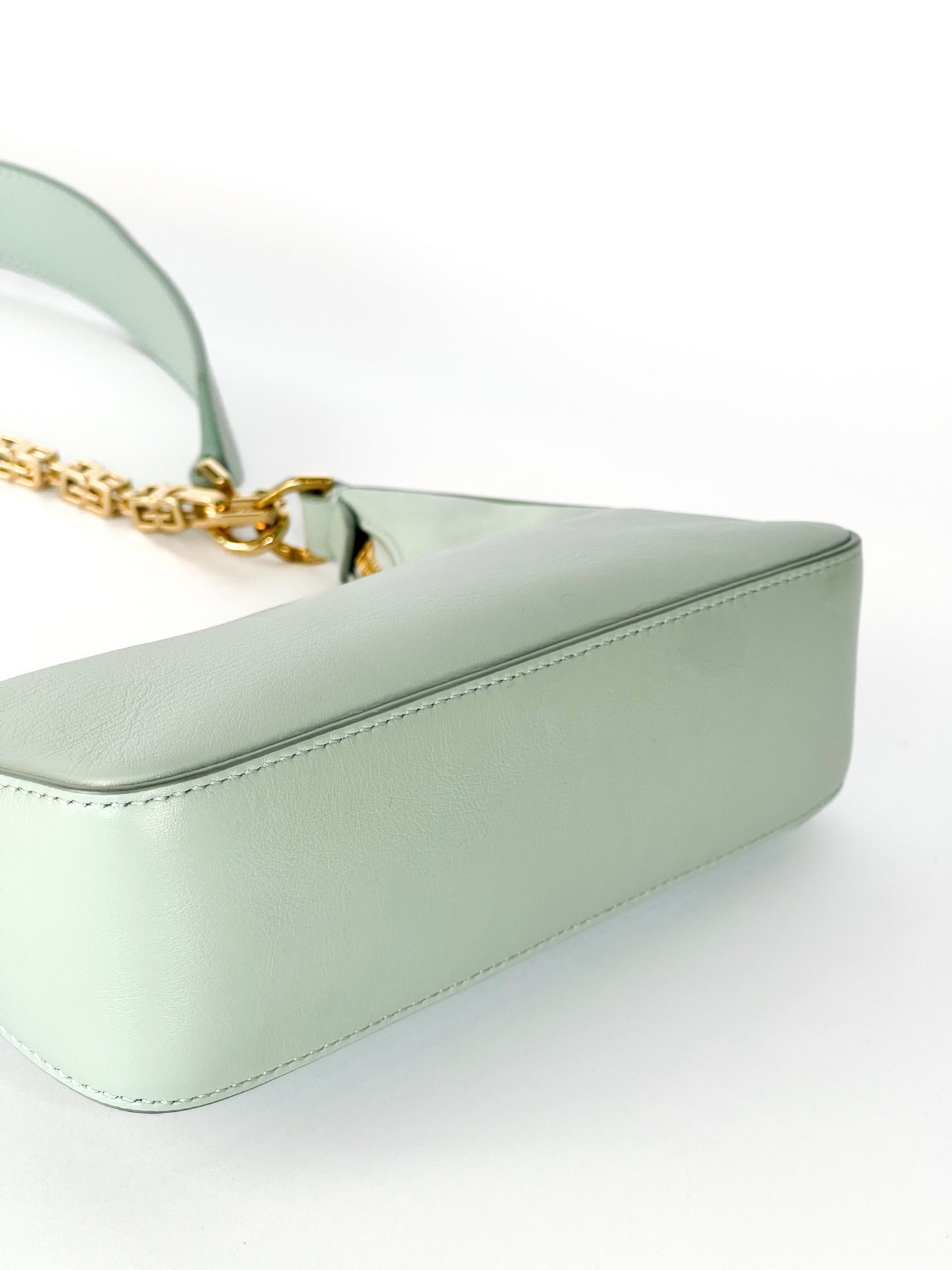 Givenchy Smooth Calfskin Mini Moon Cut Out Shoulder Bag Celadon