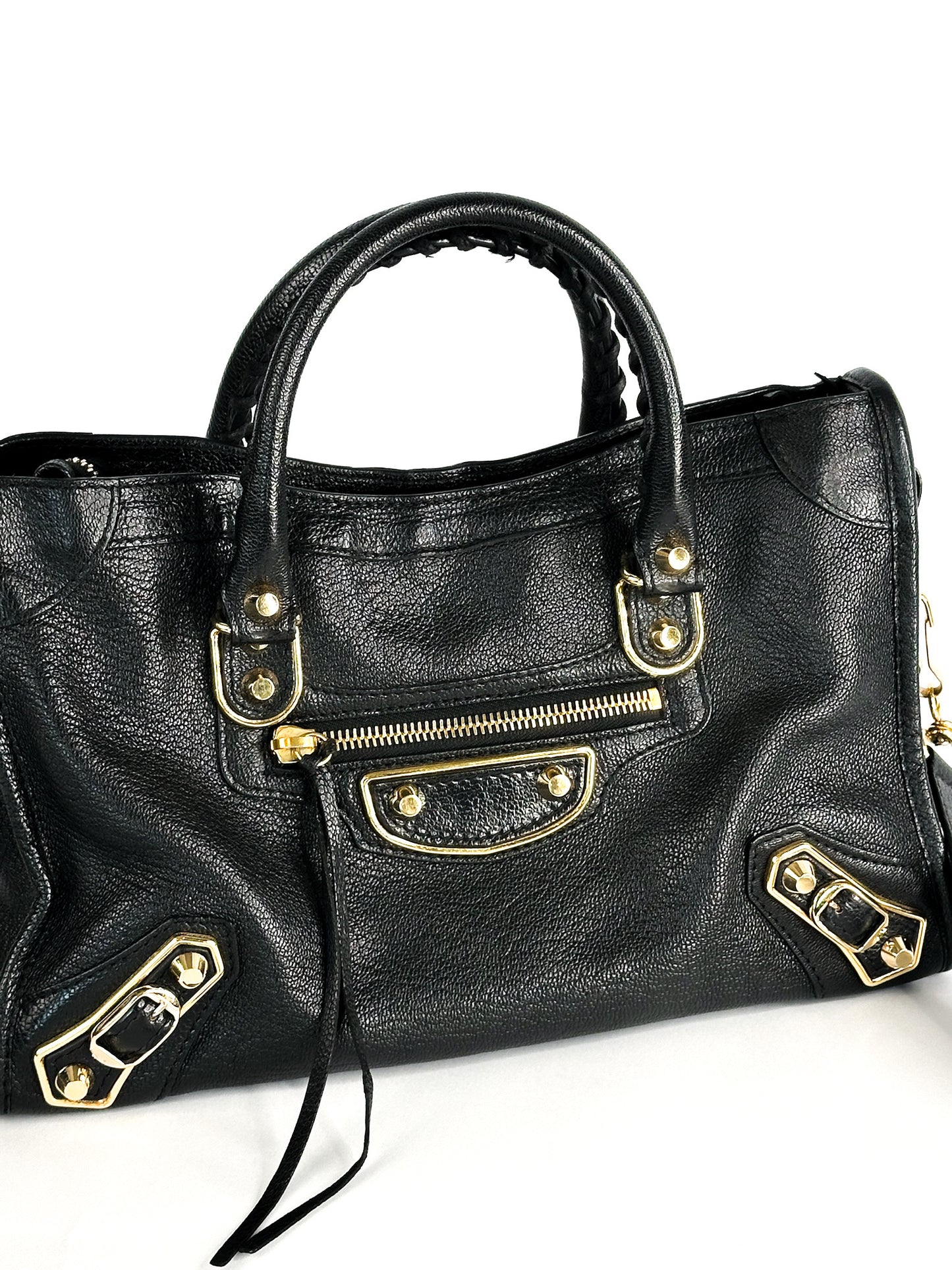 Balenciaga Classic City Small Metallic Edge Black