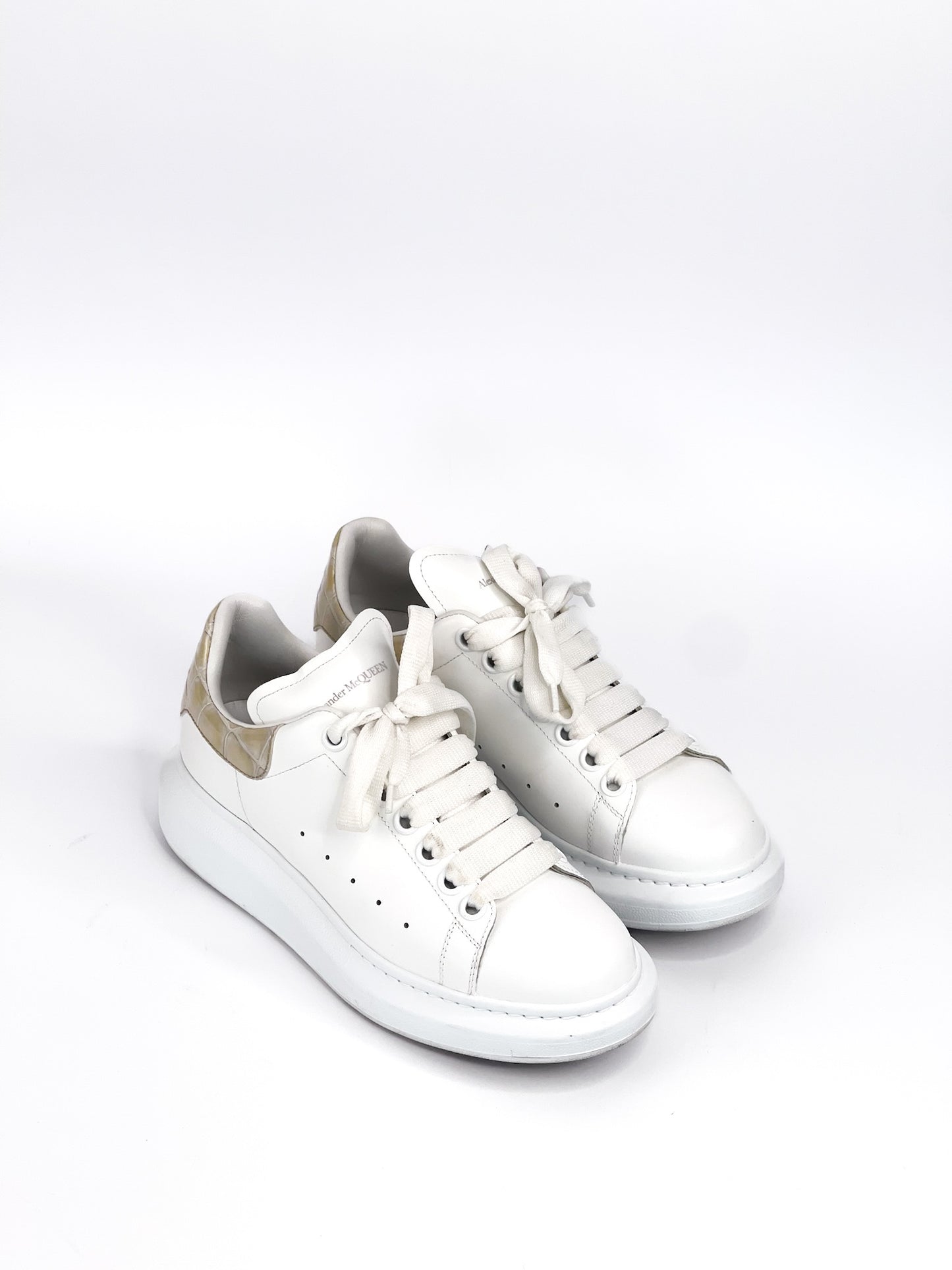 Alexander McQueen White Leather Sneakers Size 38