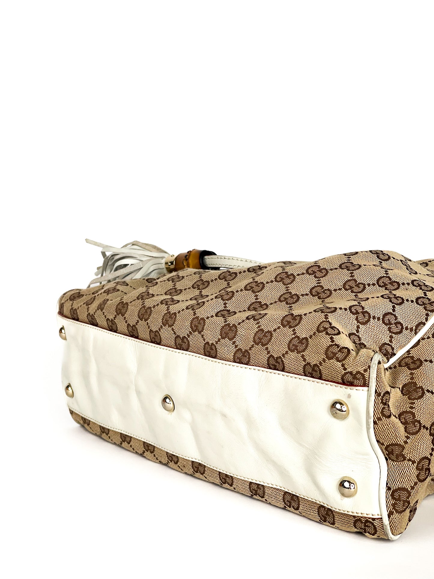 Gucci Monogram Peggy Braided Tote Off White