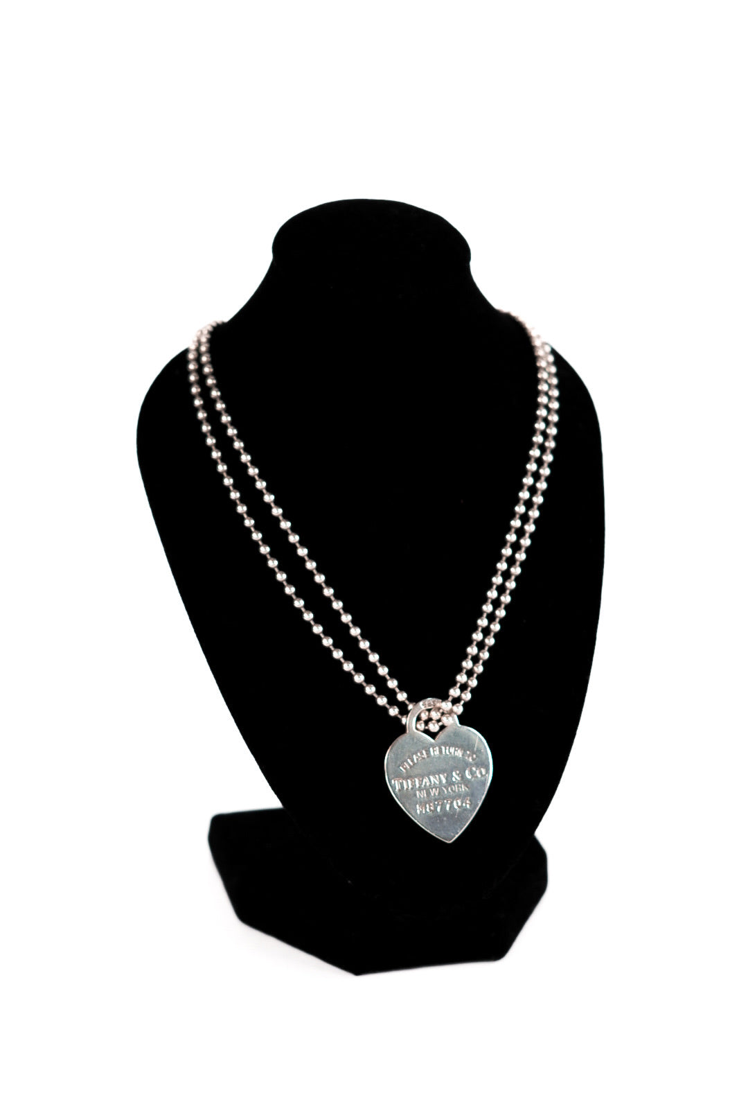 Tiffany & Co. Return to Tiffany .925 Heart Pendant with 34" Long Ball Chain