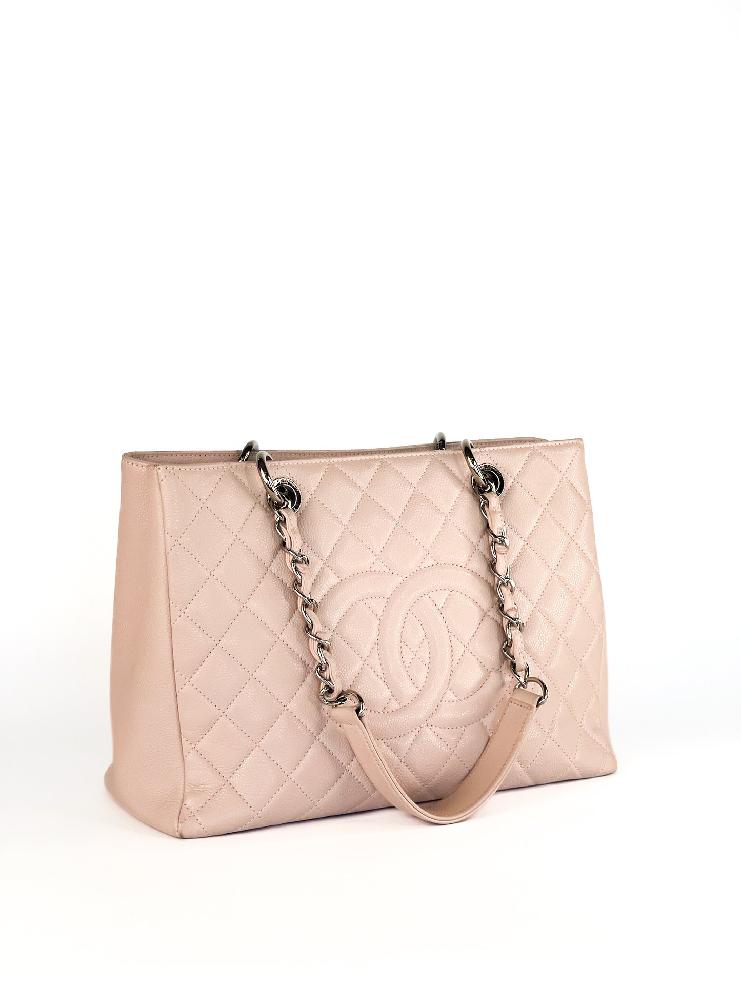 Chanel Caviar Grand Shopping Tote (GST) Quilted Caviar Leather Silver Hardware
