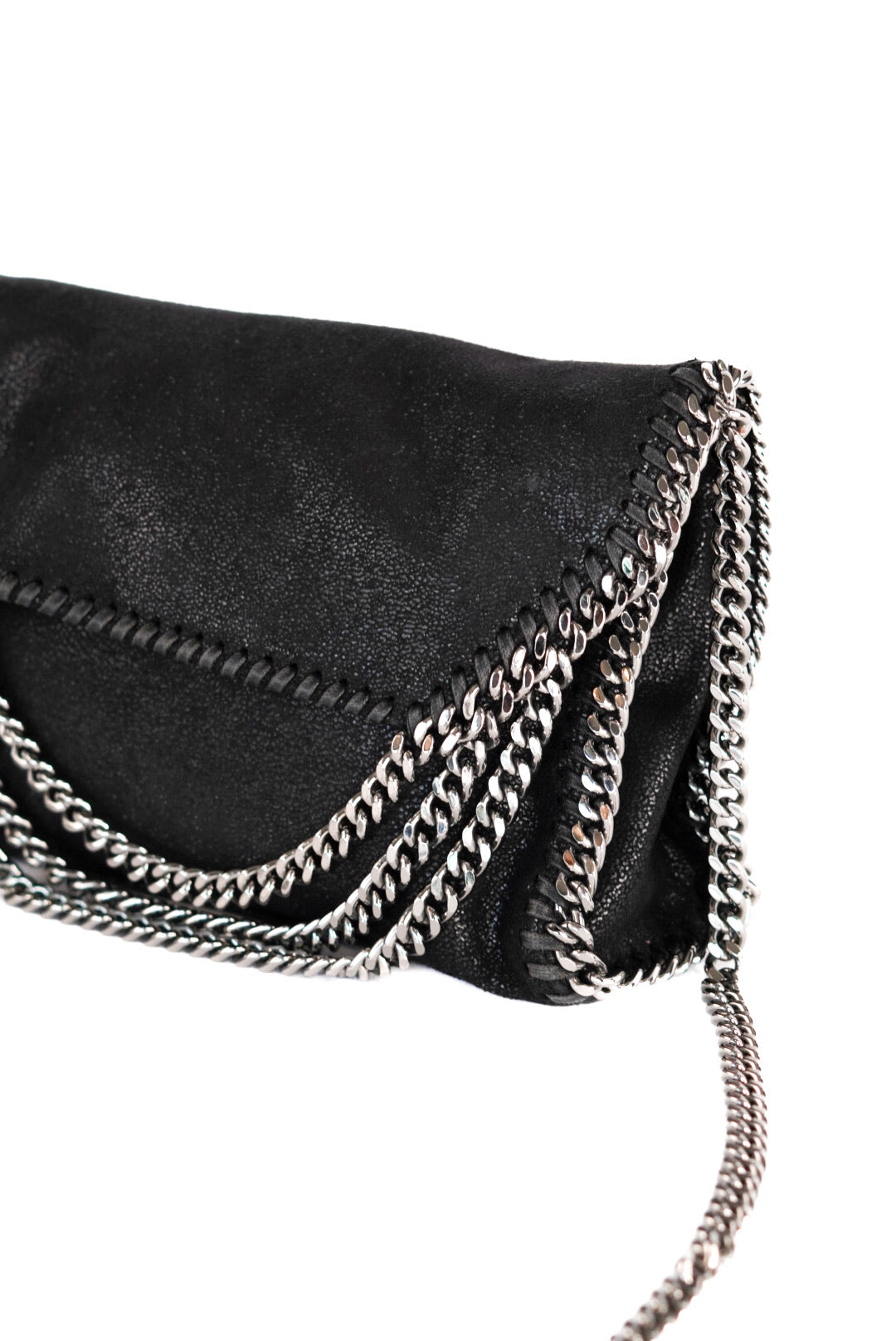 Stella Maccartney Shaggy Deer Falabella Crossbody Bag Black