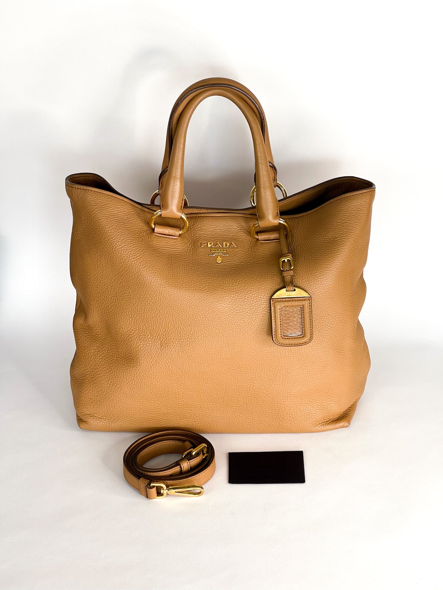 Prada Vitello Daino Leather Two Way Tote Bag