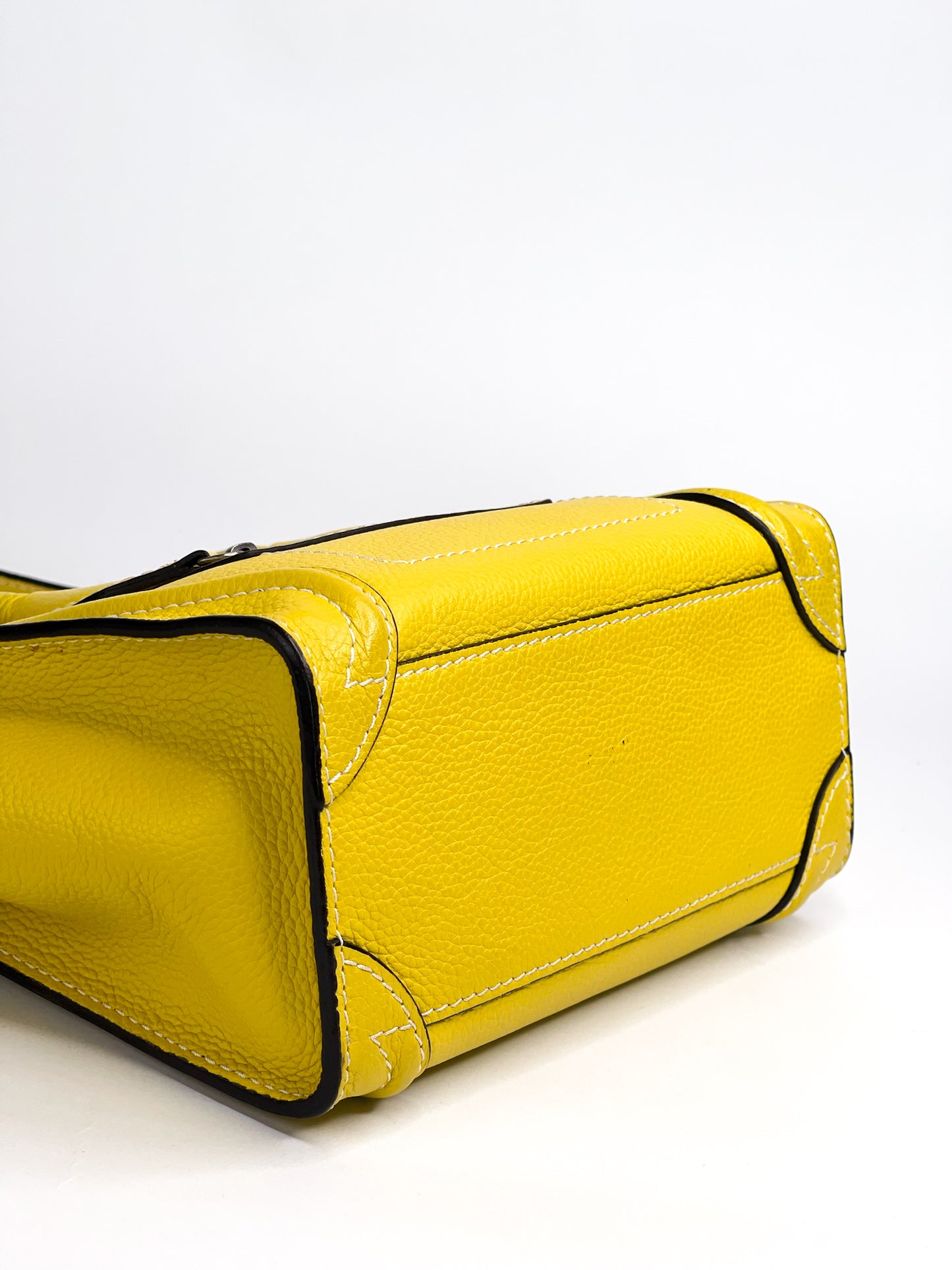Celine Yellow Leather Nano Luggage Tote