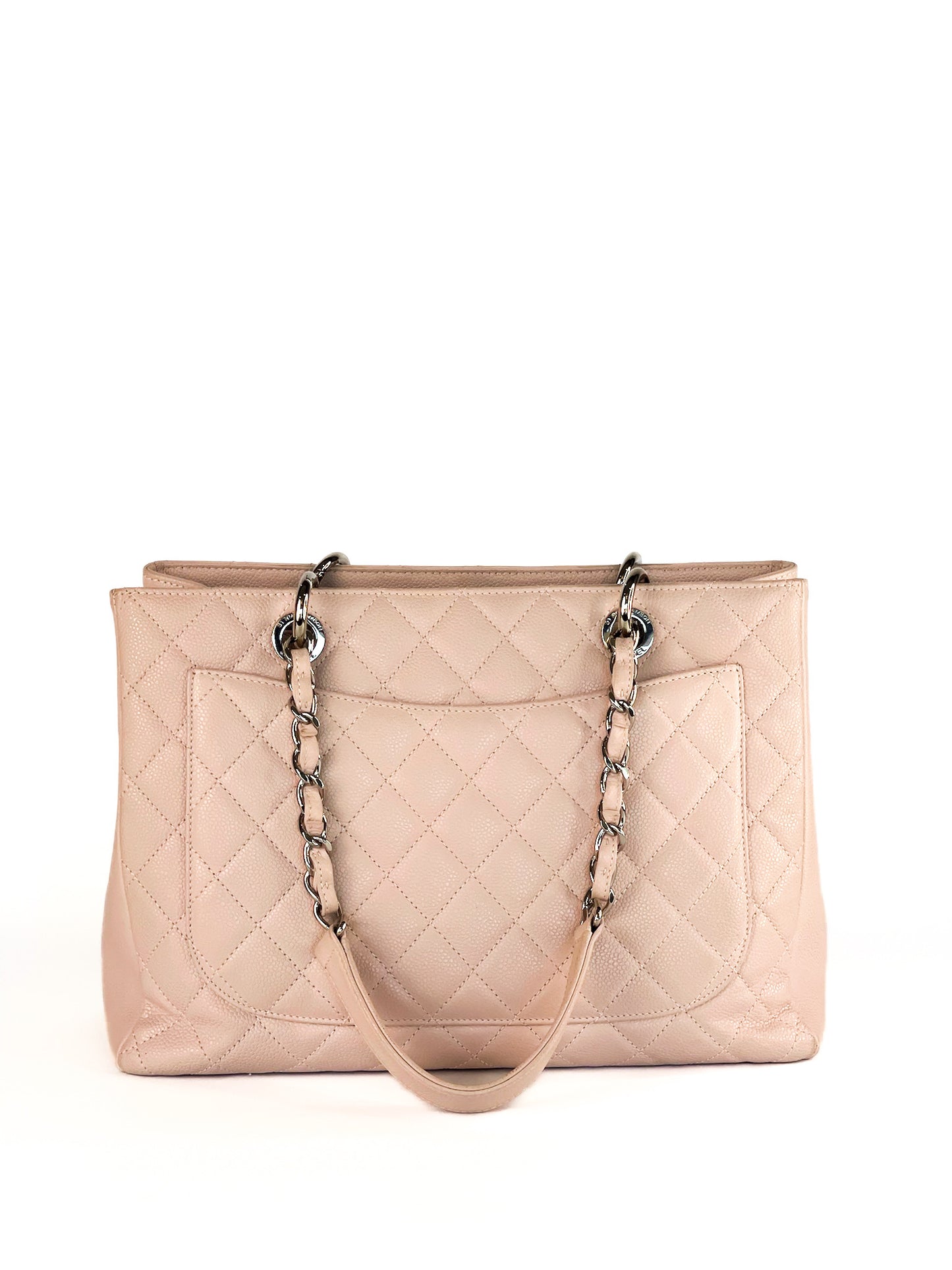 Chanel Caviar Grand Shopping Tote (GST) Quilted Caviar Leather Silver Hardware