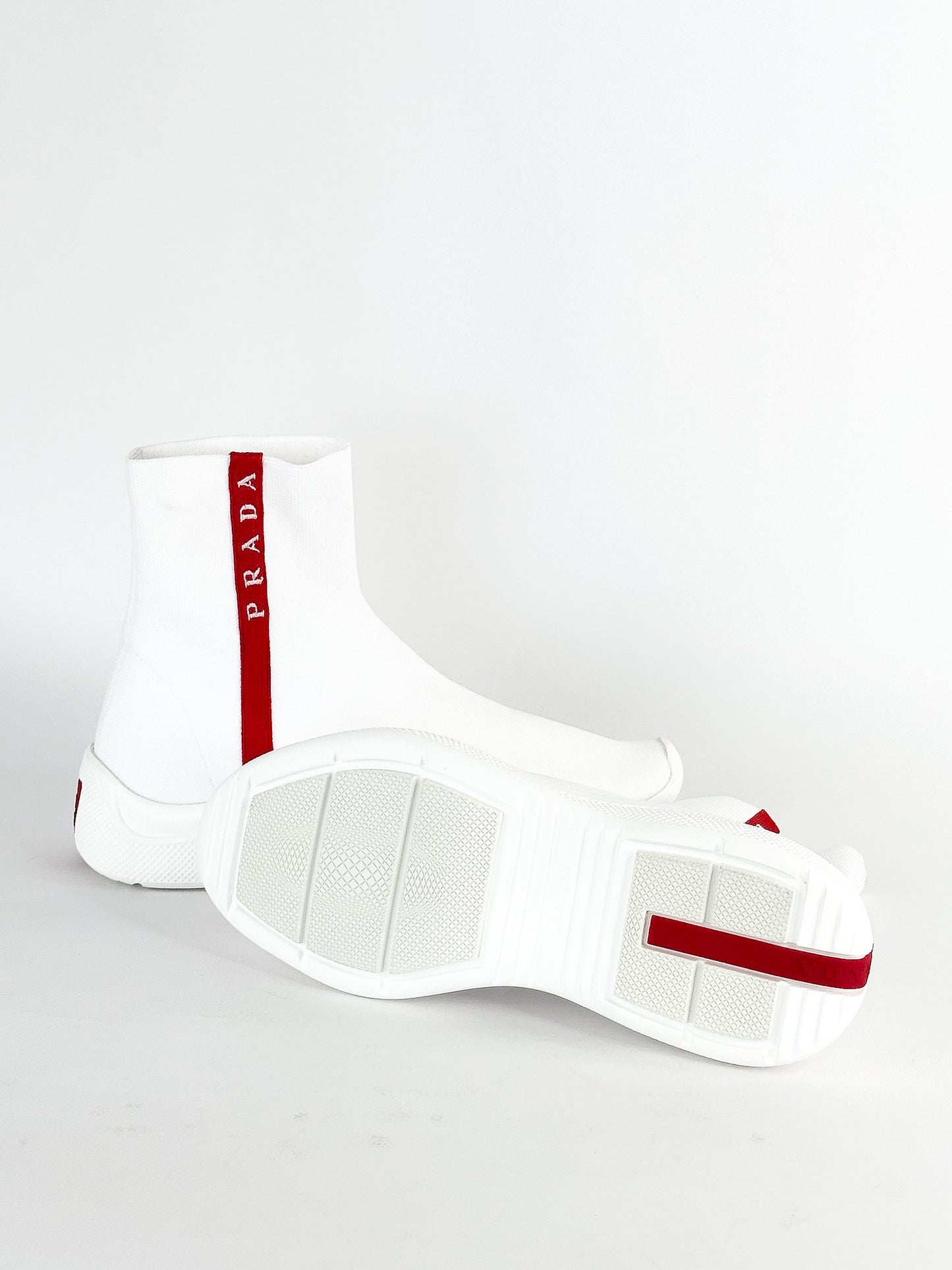 Prada America’s Cup Logo Sock Sneakers Size 35
