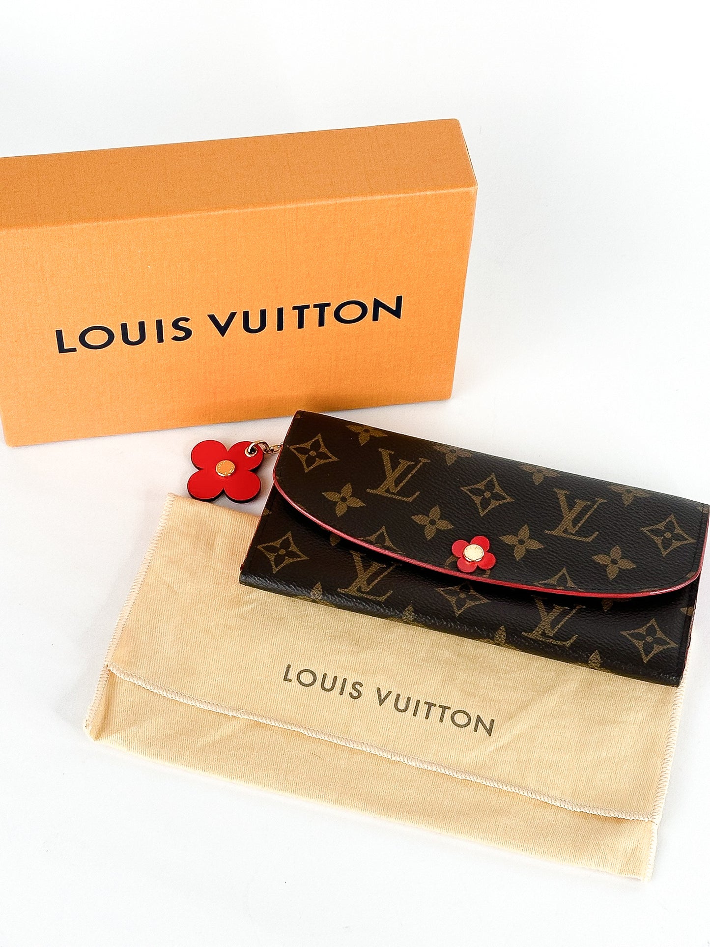 Louis Vuitton Monogram Portefeuille Emily Flower Motif
Bifold Long Wallet Poppy Red
