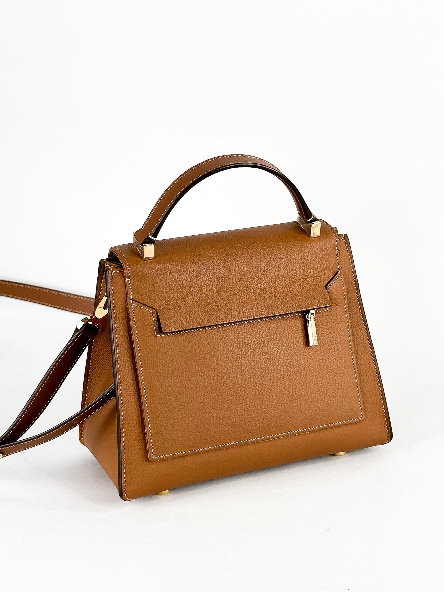 Carolina Herrera Doma Insignia Satchel Small in Cognac
