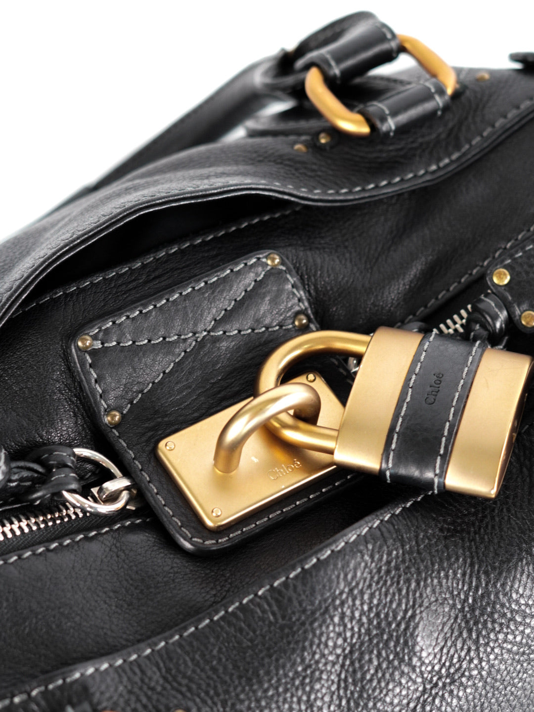 Chloé Black Paddington Leather Handbag