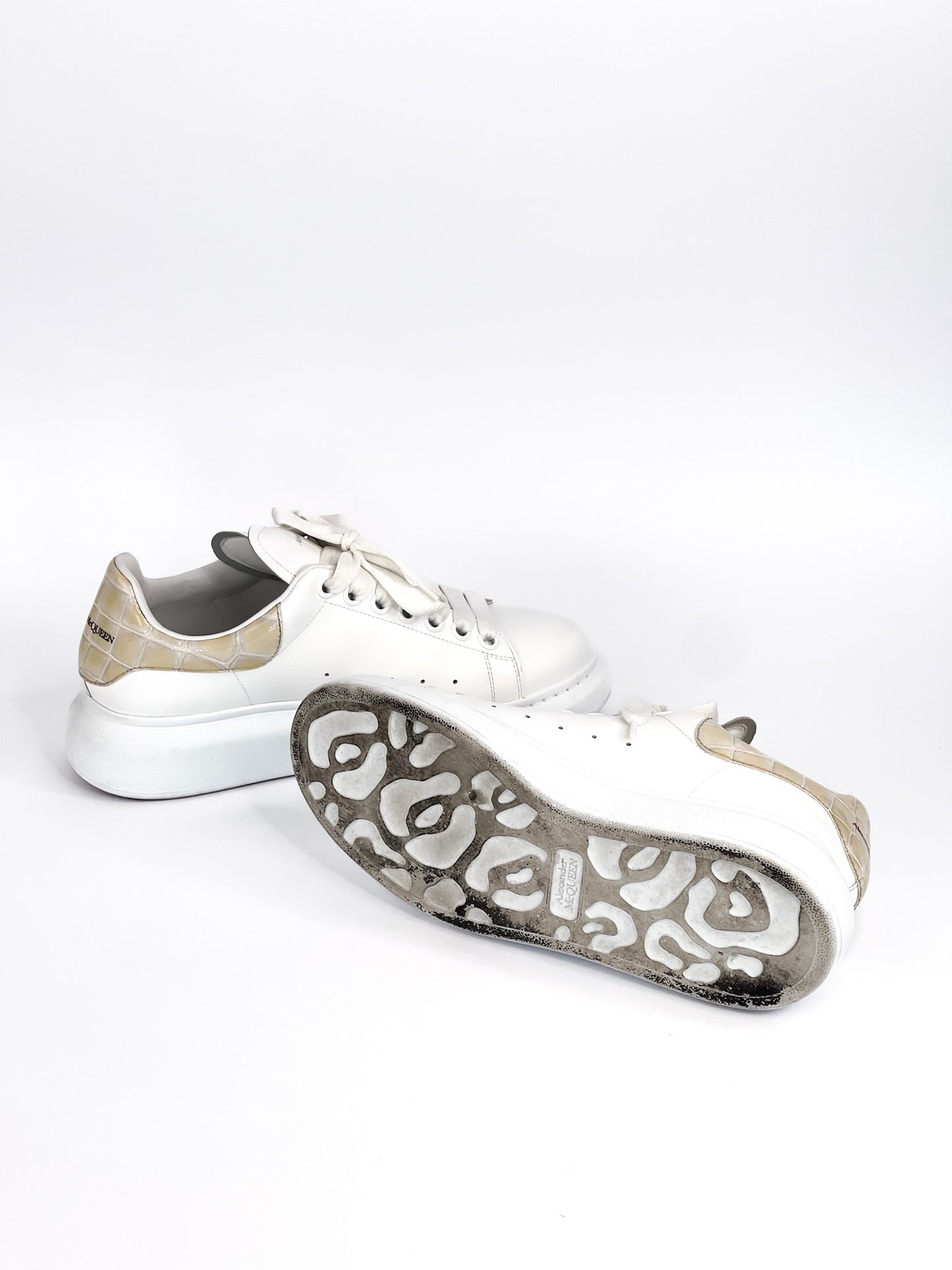Alexander McQueen White Leather Sneakers Size 38