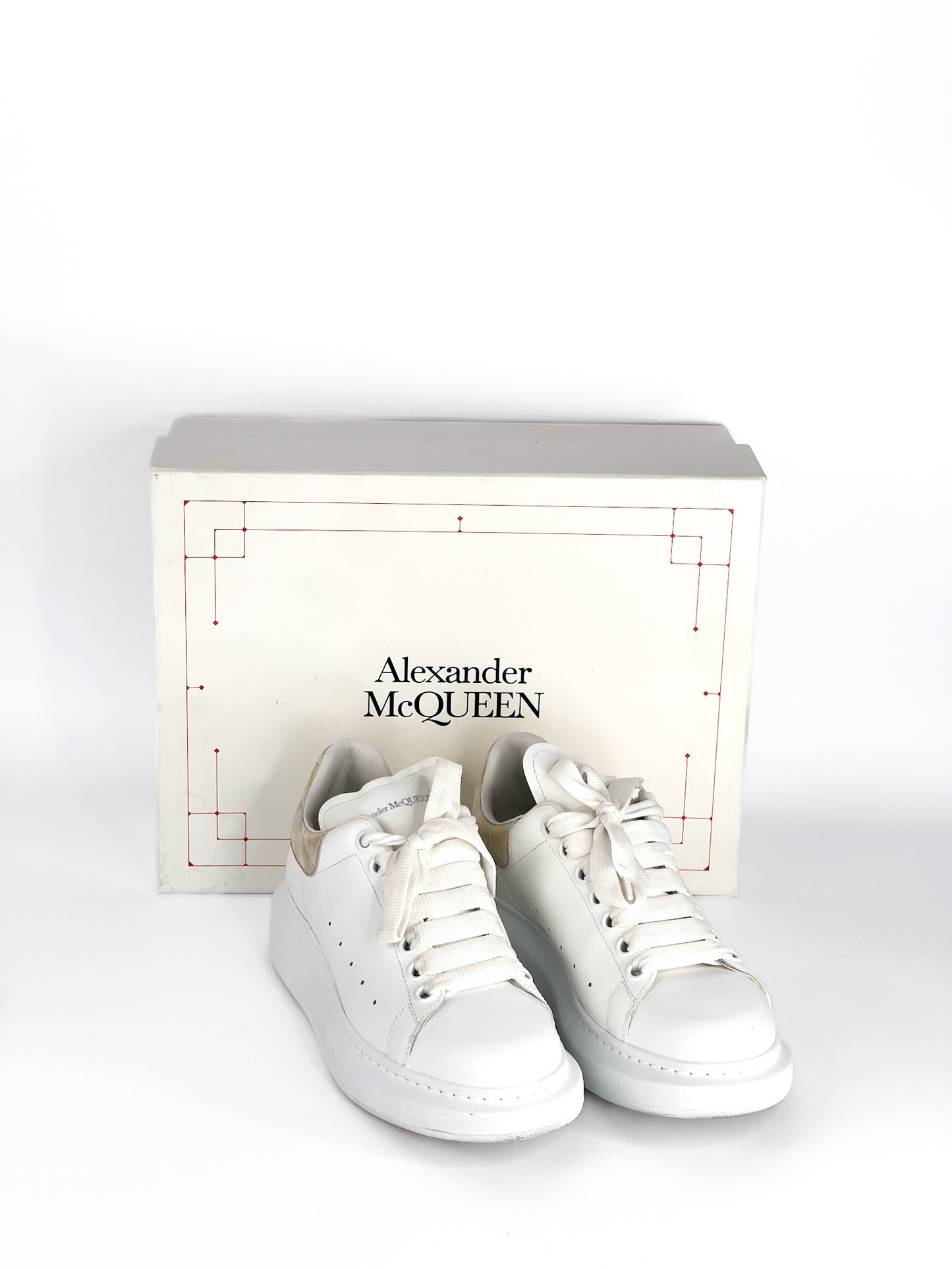 Alexander McQueen White Leather Sneakers Size 38