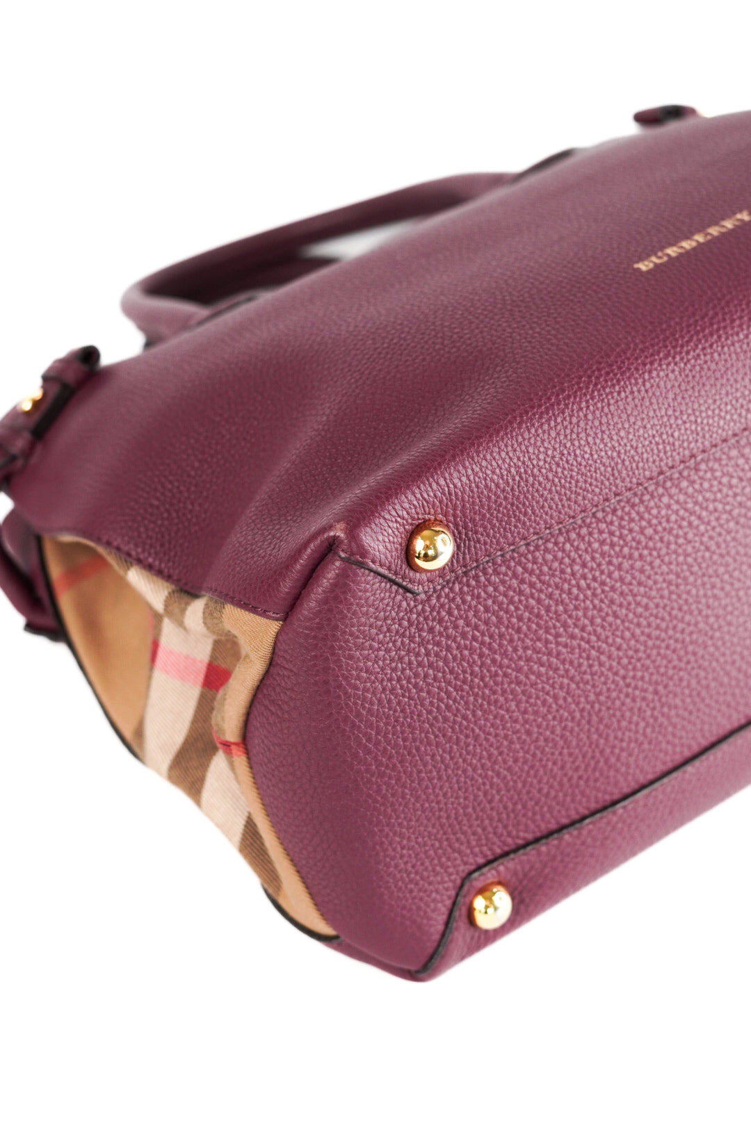 Burberry Medium Leather and House Check Banner Satchel