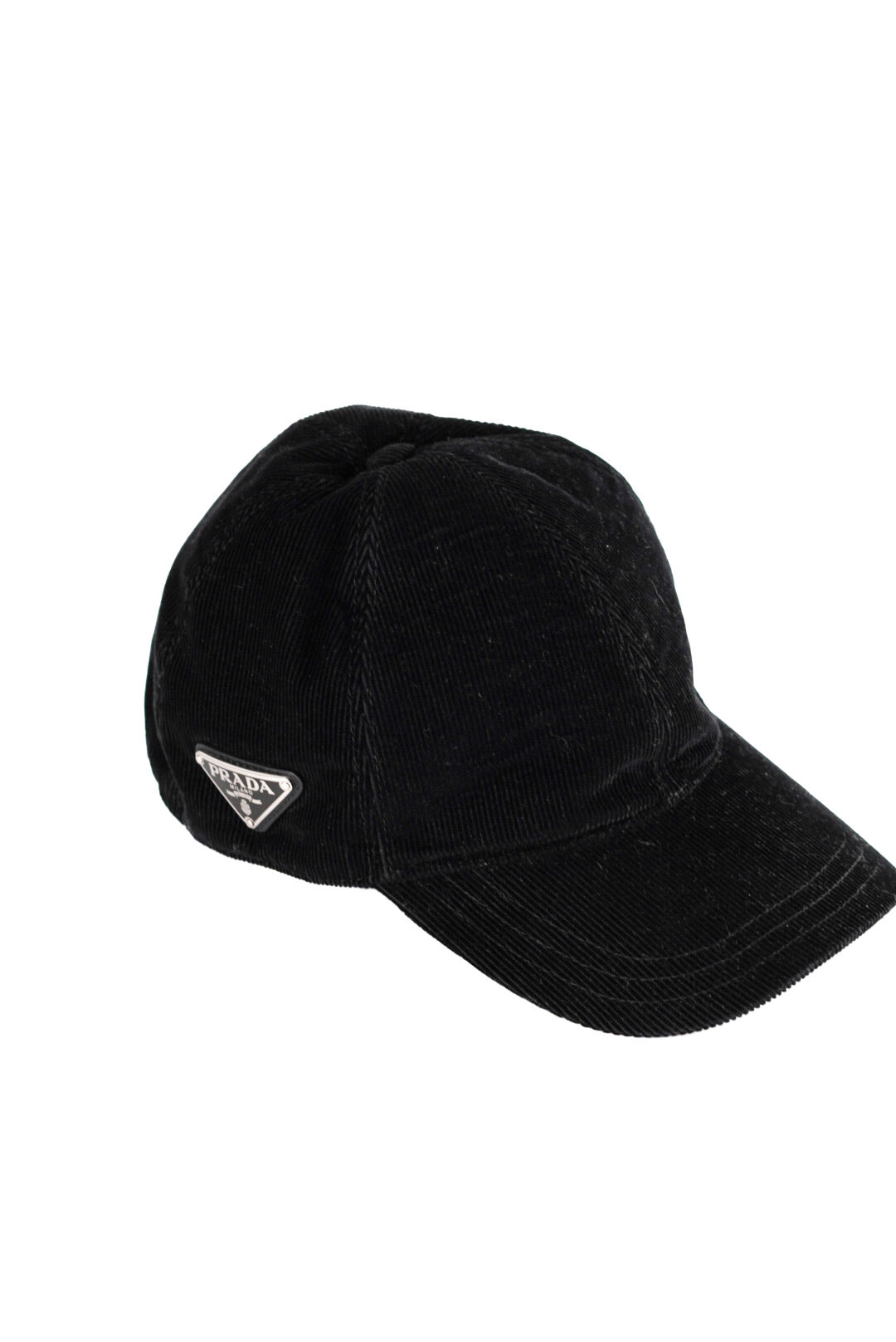 Prada Triangle-Logo Corduroy Cap