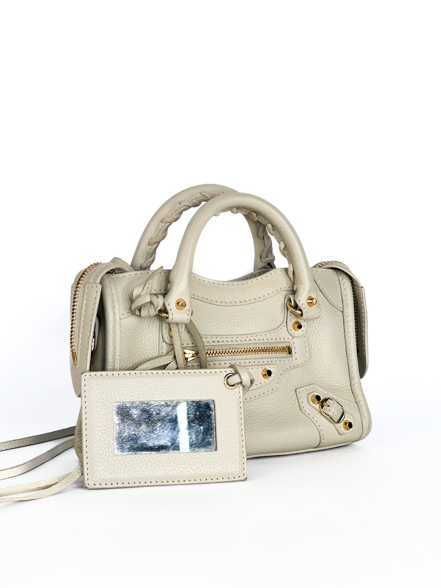 Balenciaga City Nano Blanc Creme Gold Hardware