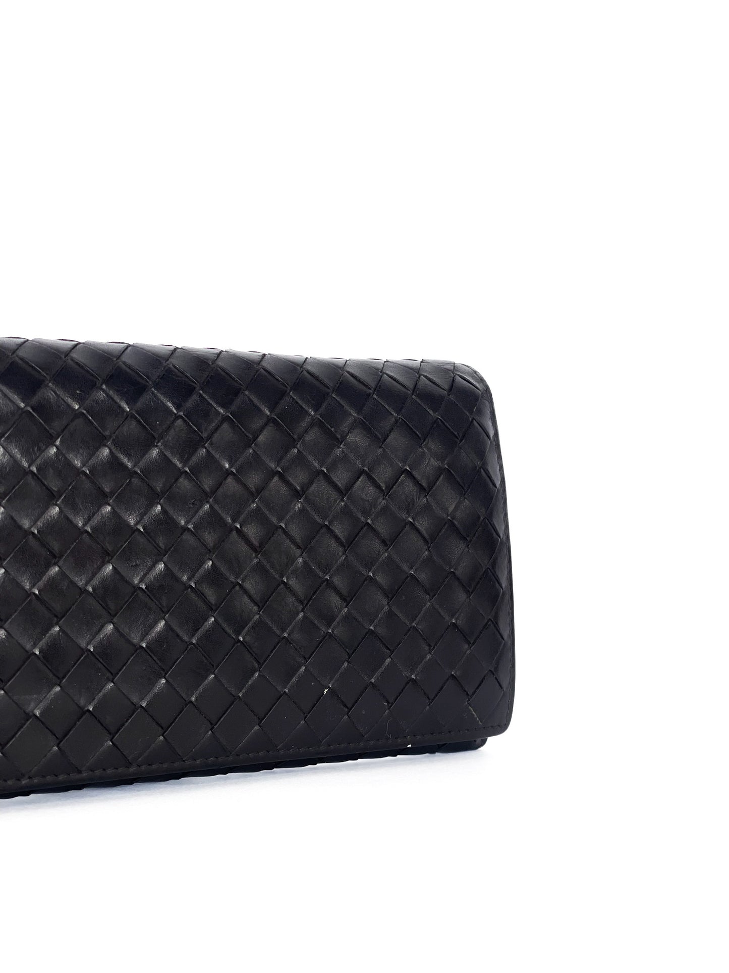 Bottega Veneta Black Intrecciato Leather Continental Wallet