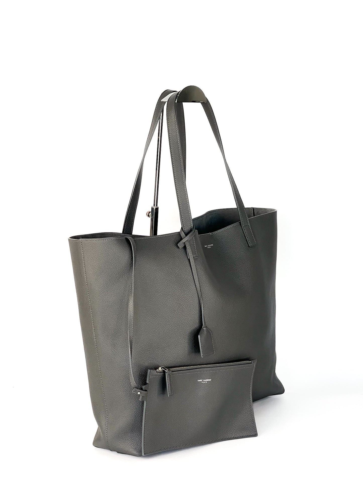 Saint Laurent Calfskin East West Shopping Tote Fog