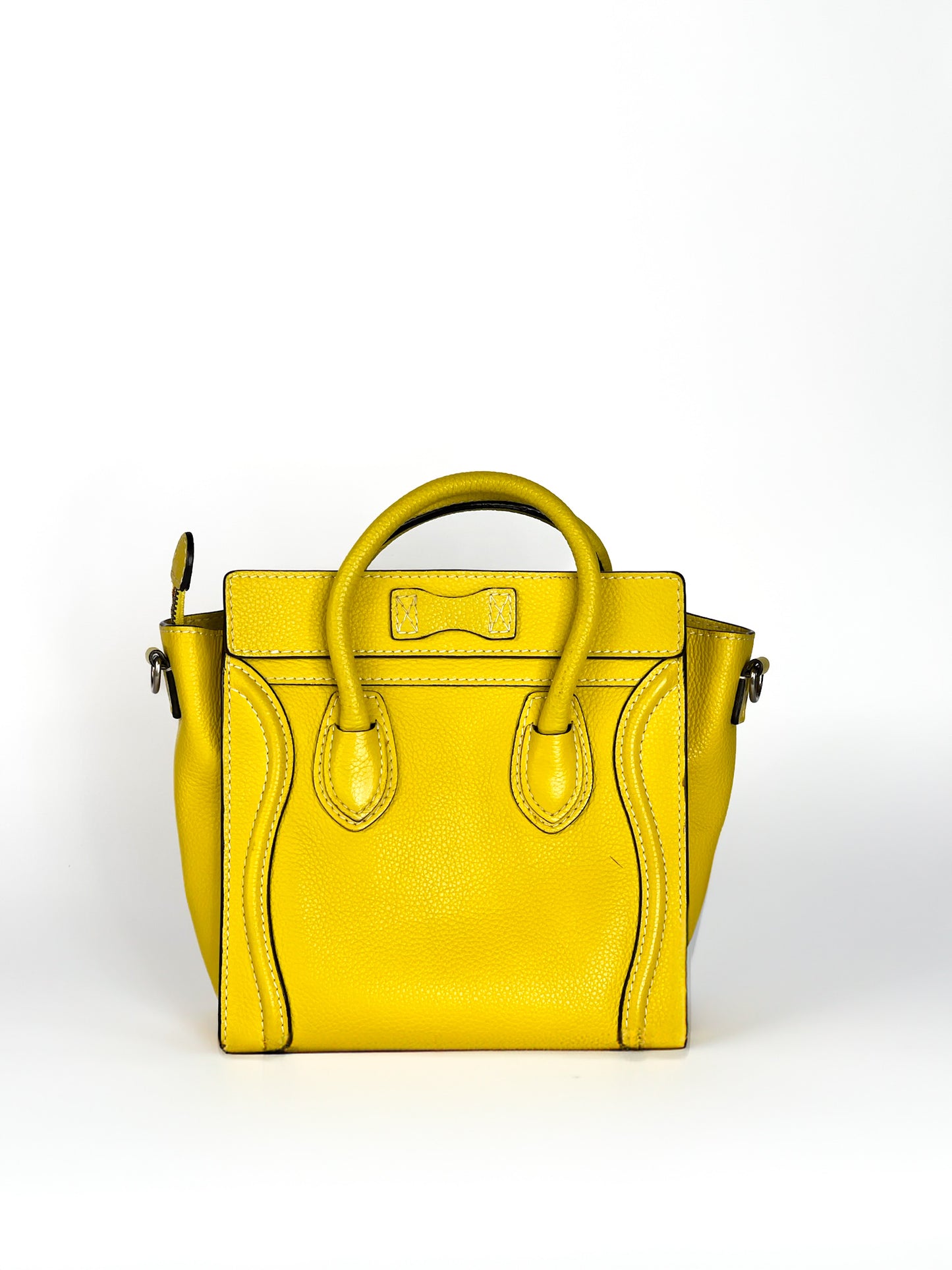 Celine Yellow Leather Nano Luggage Tote