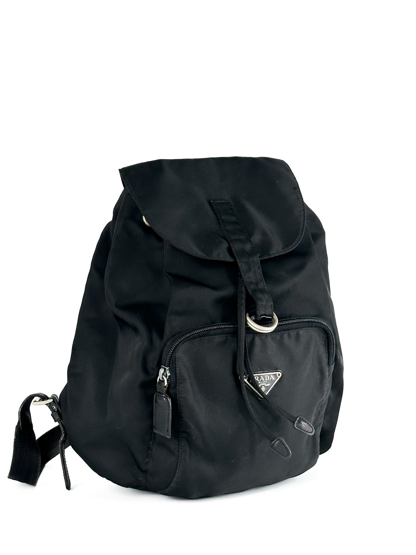 Prada Nylon Vela Mini Cinch Backpack Black