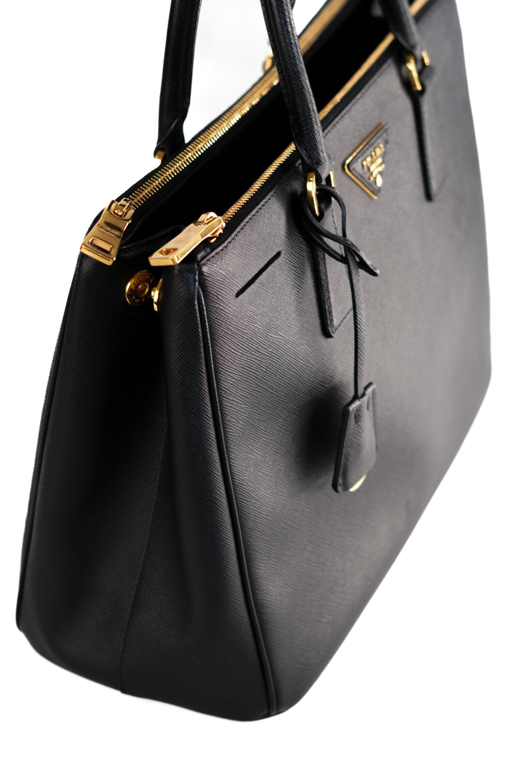 Prada Saffiano Medium Galleria Double Zip Tote Black
