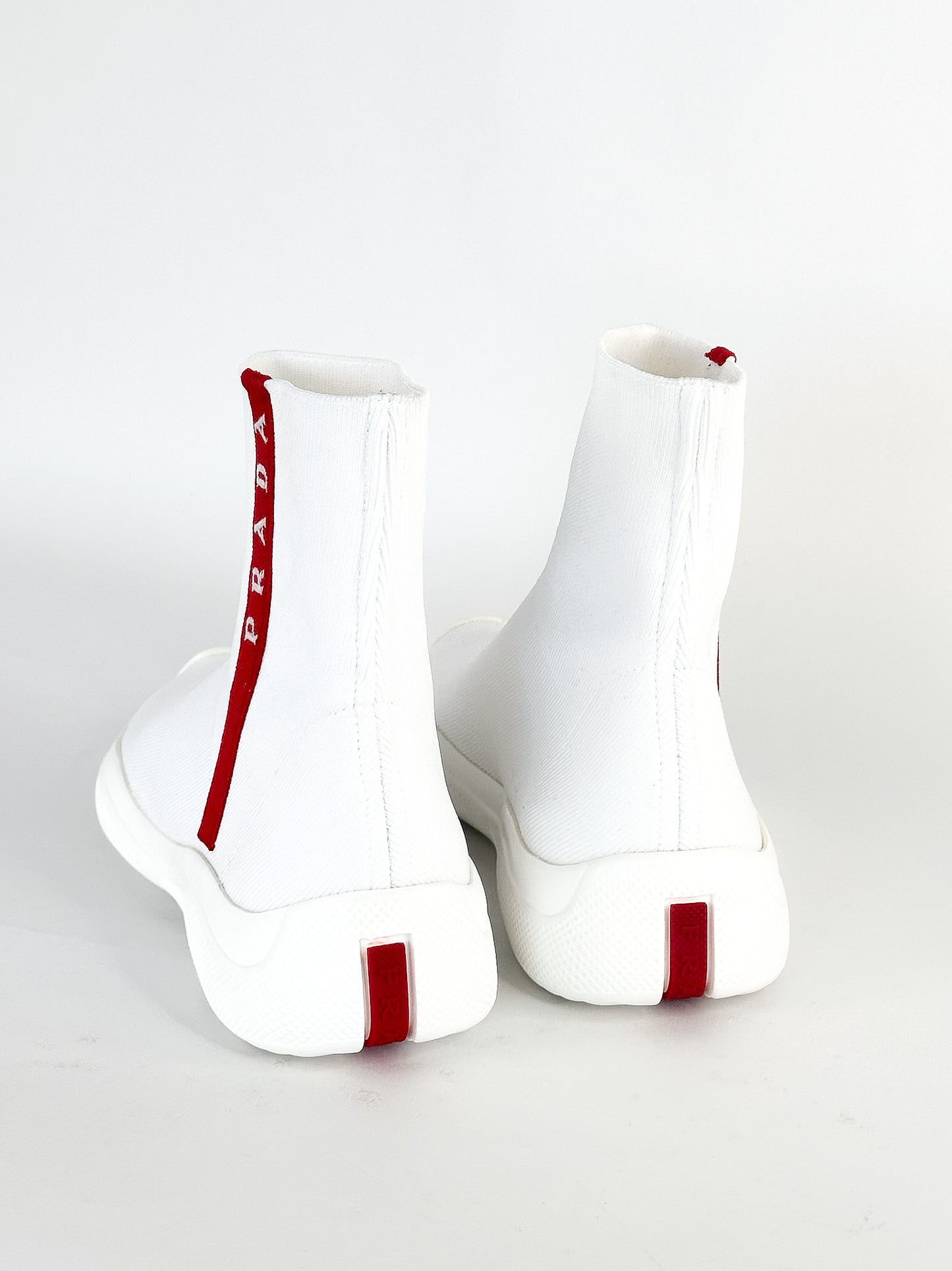 Prada America’s Cup Logo Sock Sneakers Size 35