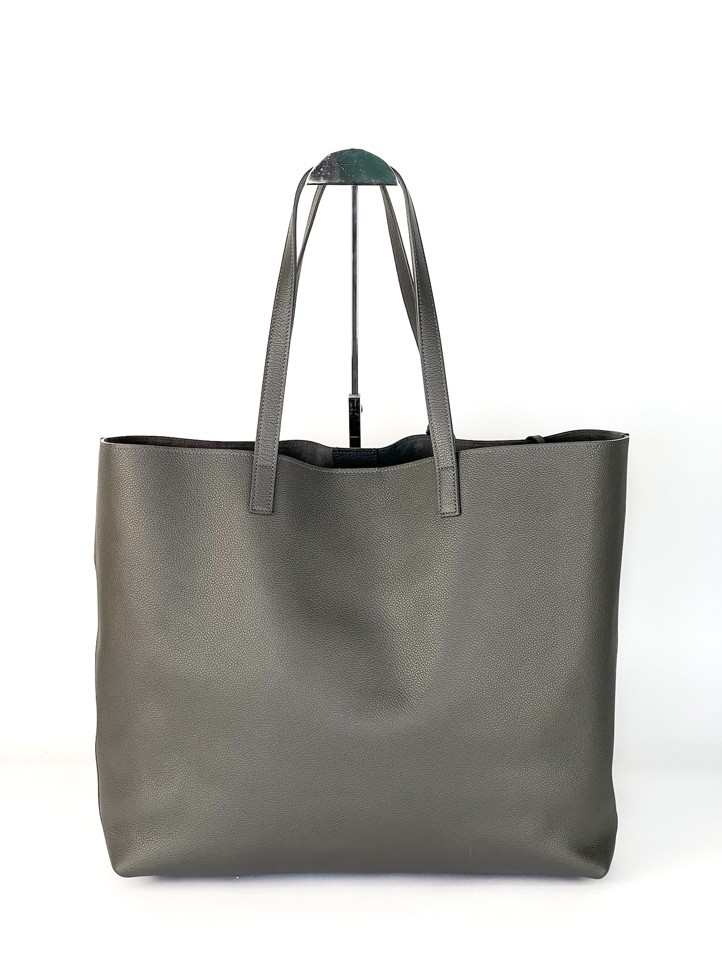 Saint Laurent Calfskin East West Shopping Tote Fog