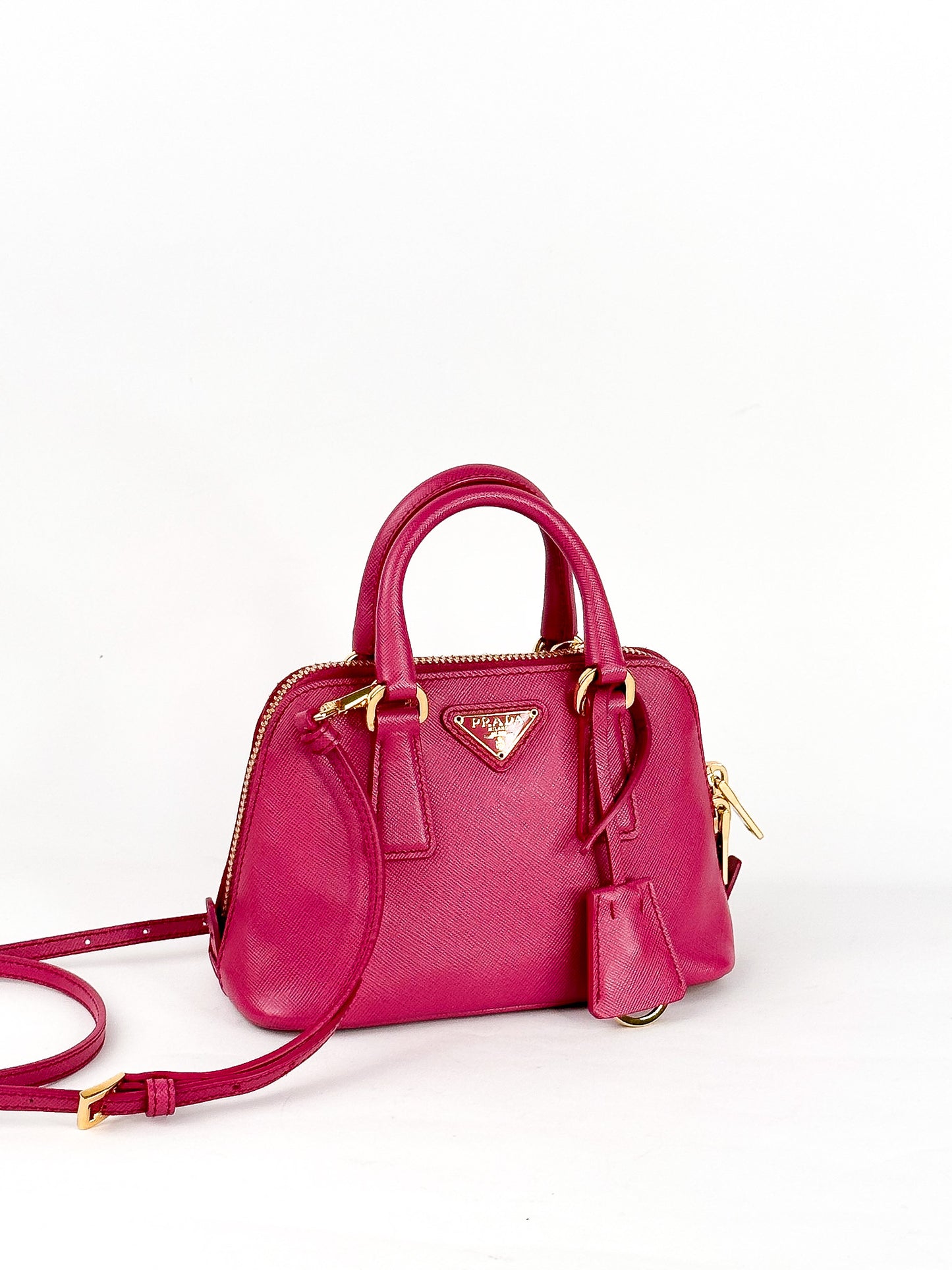 Prada Mini Saffiano Promenade Bag, Fuschia Pink