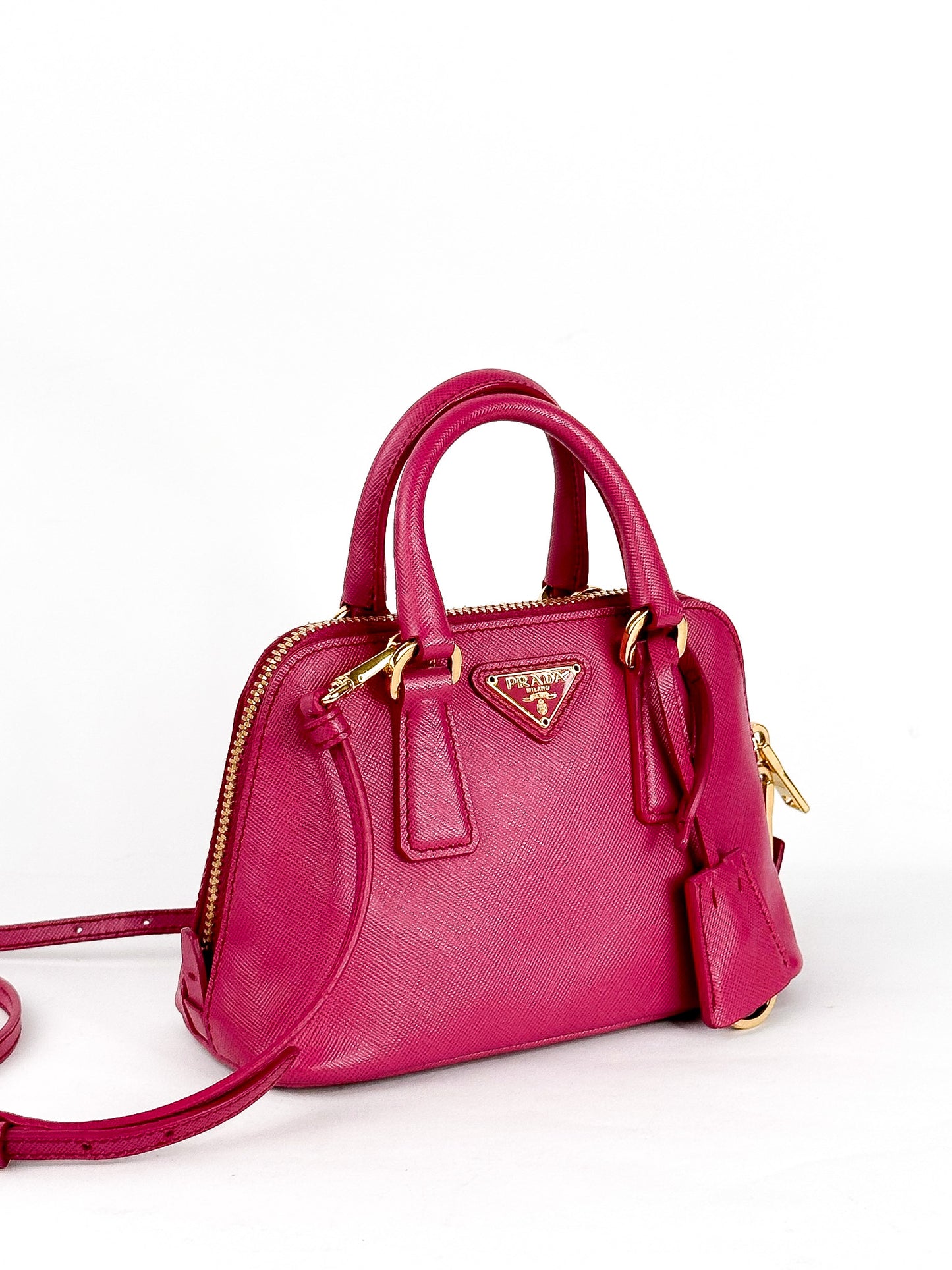 Prada Mini Saffiano Promenade Bag, Fuschia Pink