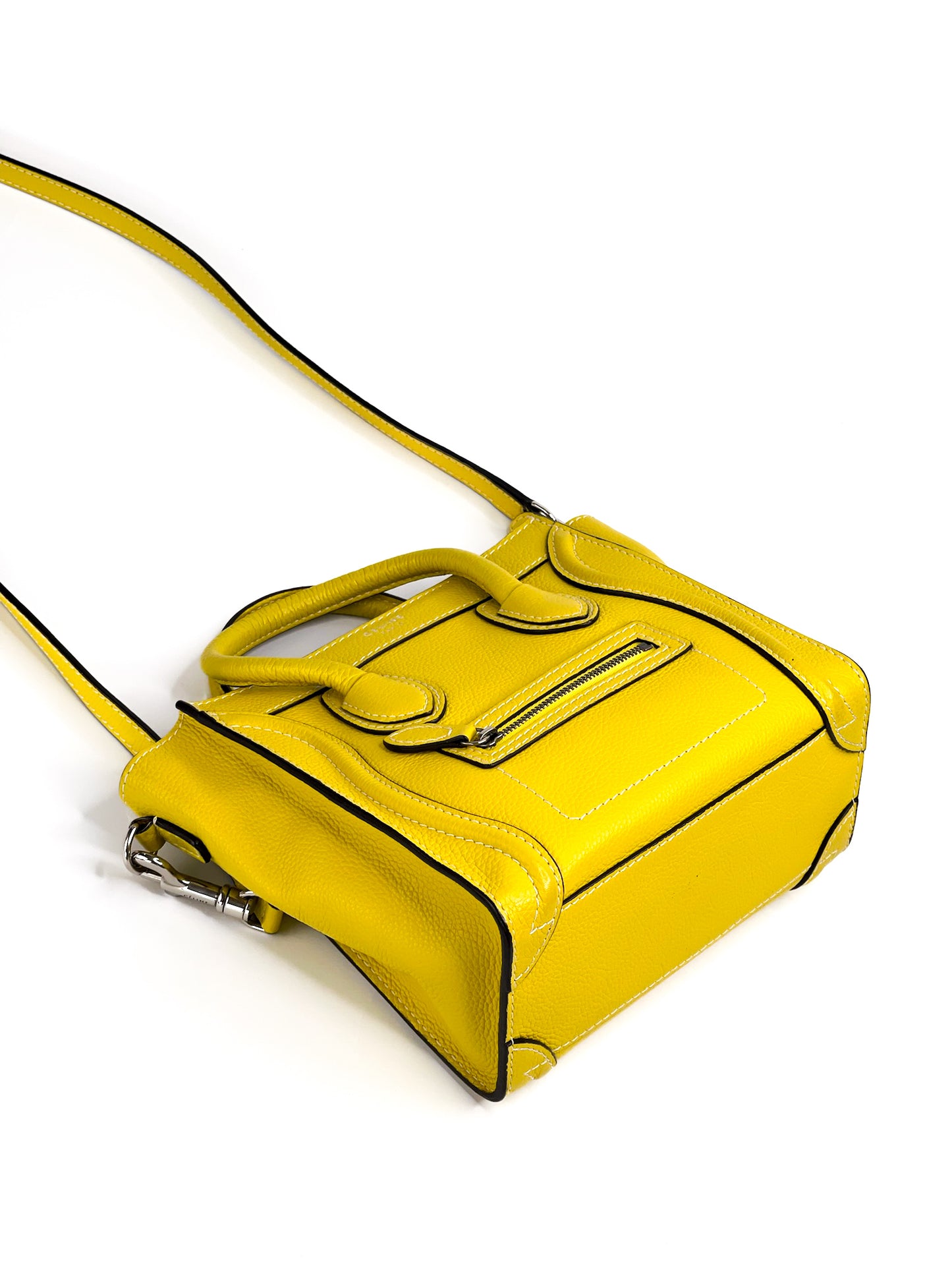 Celine Yellow Leather Nano Luggage Tote